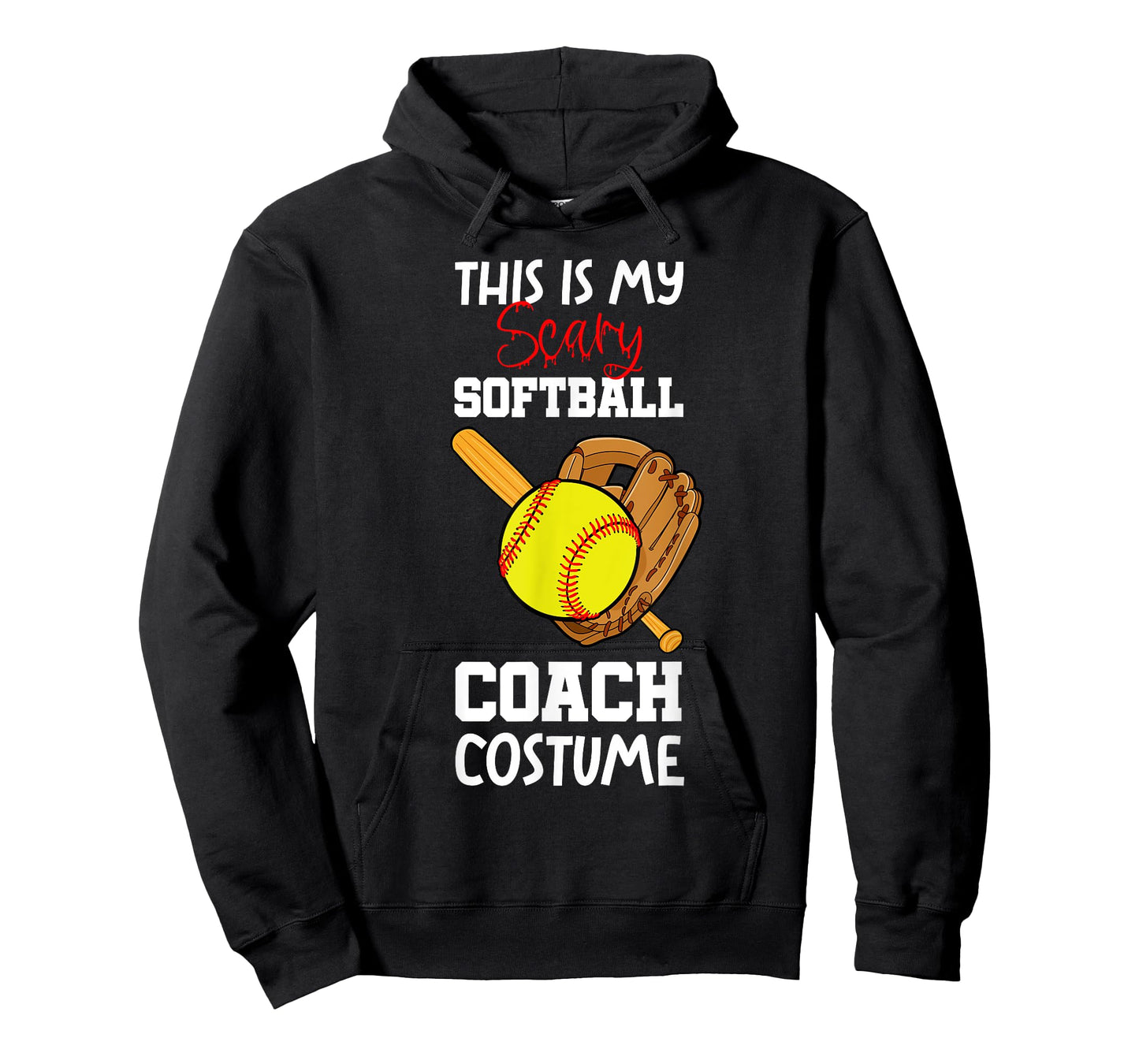 Softball Halloween Scary Coach Costume Player T-Shirt