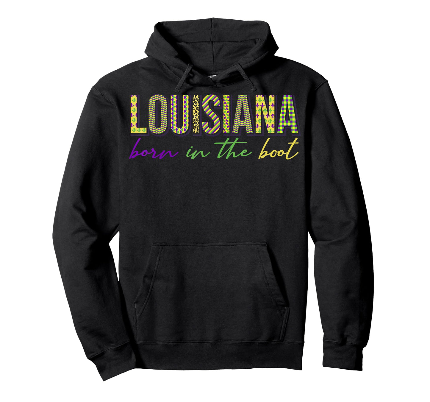 Born in the Boot Tee Louisiana State New Orleans Mardi Gras T-Shirt