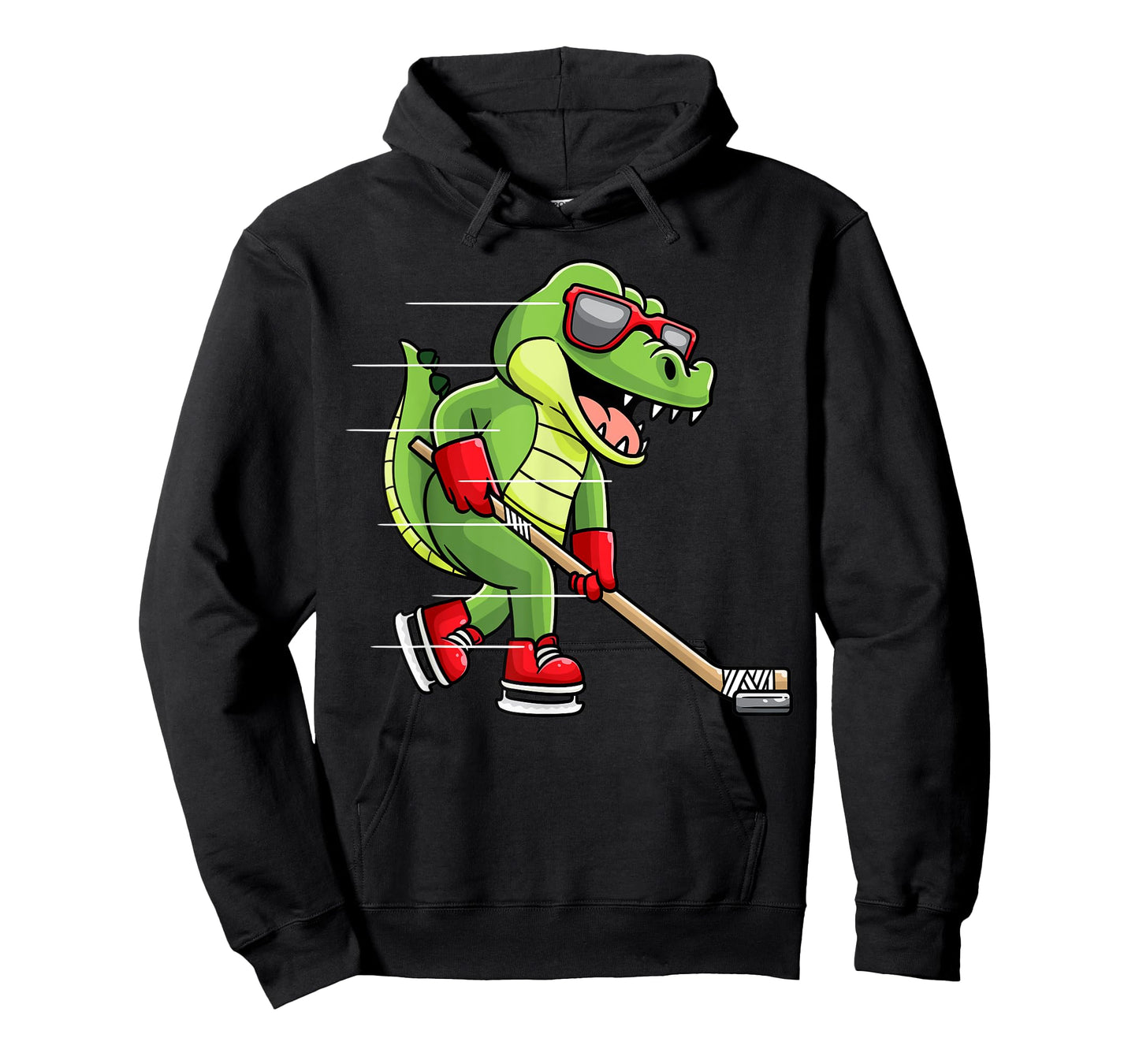 Crocodile Playing Ice Hockey Game Player Alligator T-Shirt
