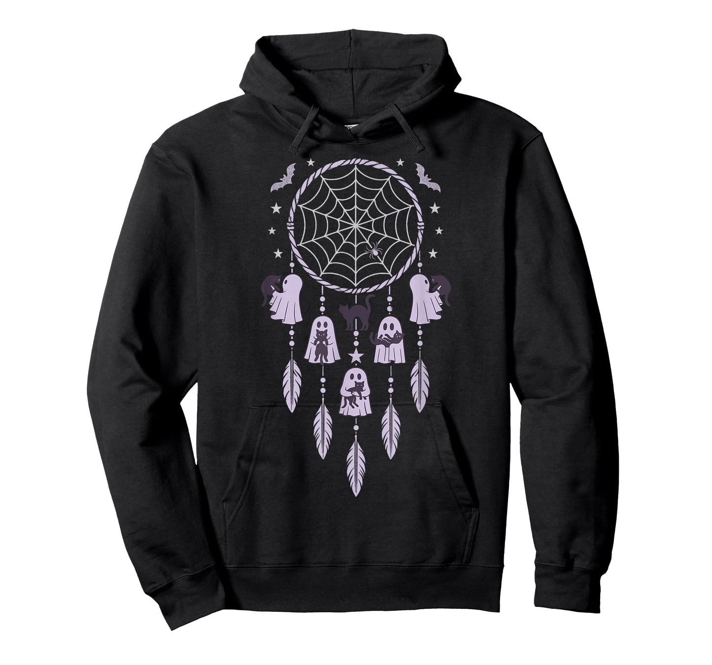 Ghosts Holding Black Cats Halloween Purple Dreamcatcher T-Shirt