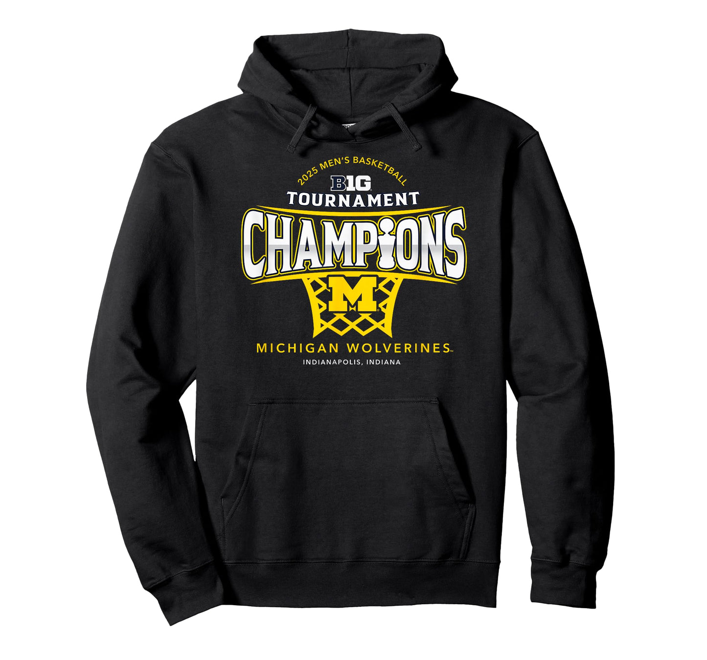Michigan Wolverines Men's Basketball Big Ten Champs 2025 LR T-Shirt