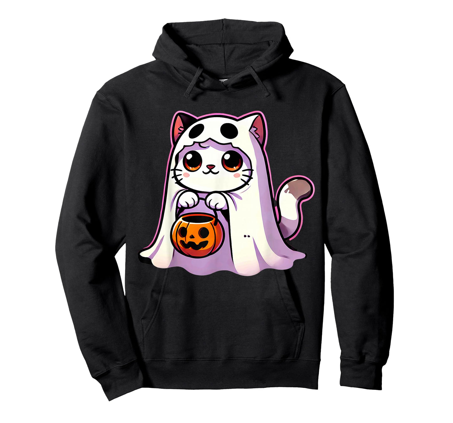 Cat Ghost Halloween Cute Kitty Men Women Kids T-Shirt