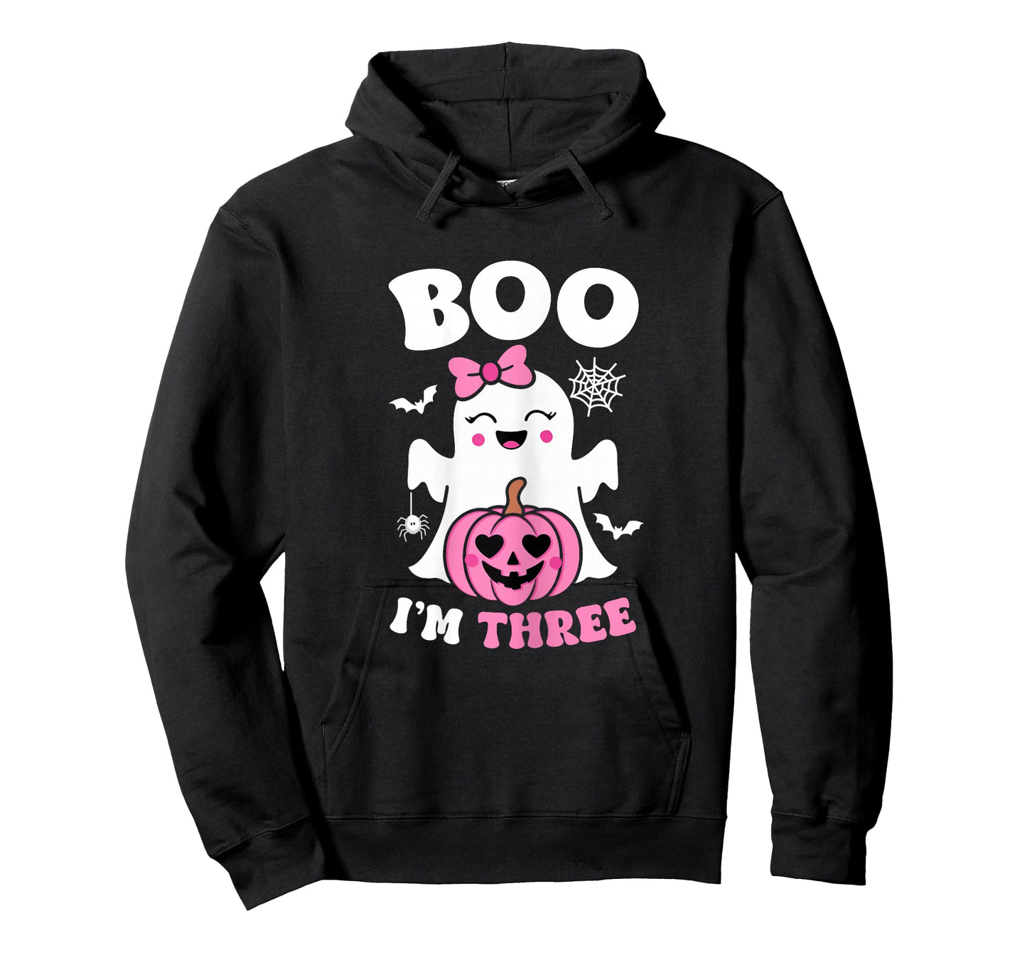Ghost Boo I'm Three Year 3rd Birthday Girls Halloween Groovy T-Shirt