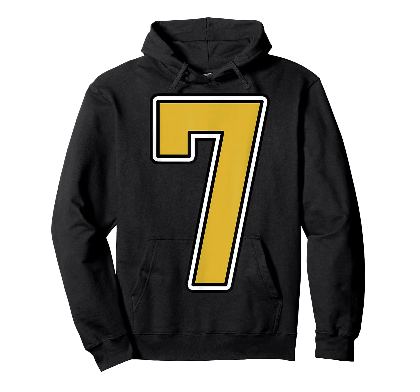Old Gold Black White Sports Number 7 Jersey Uniform Player T-Shirt