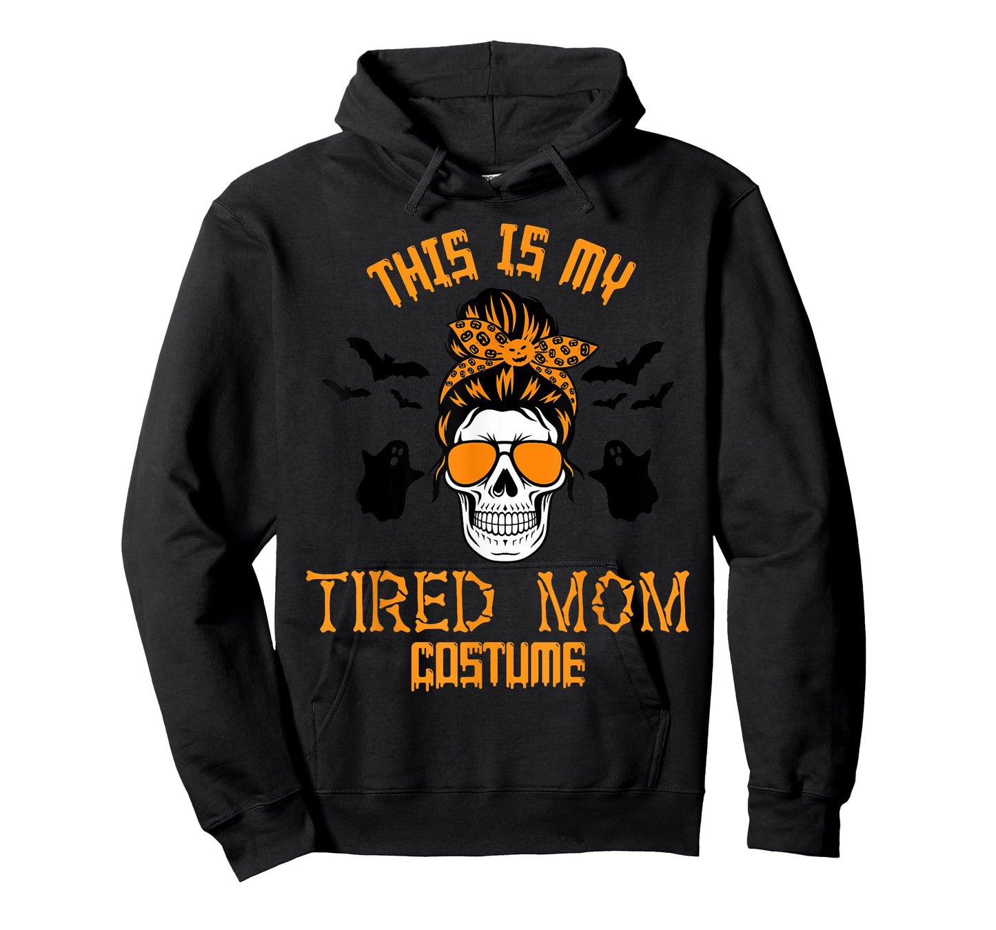 This Is My Tired Mom Halloween Costume Messy Hair Skeleton T-Shirt