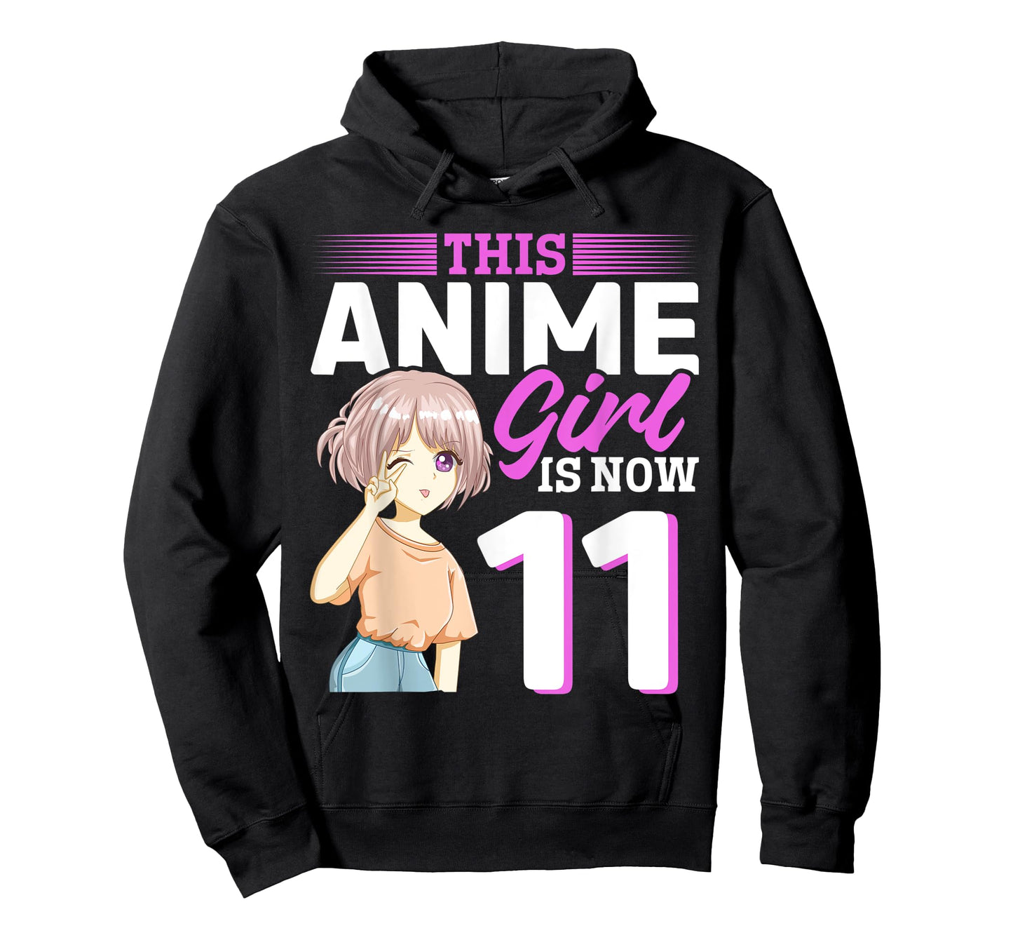 This Anime Girl Is Now 11 Years Old Anime 11 th Birthday T-Shirt