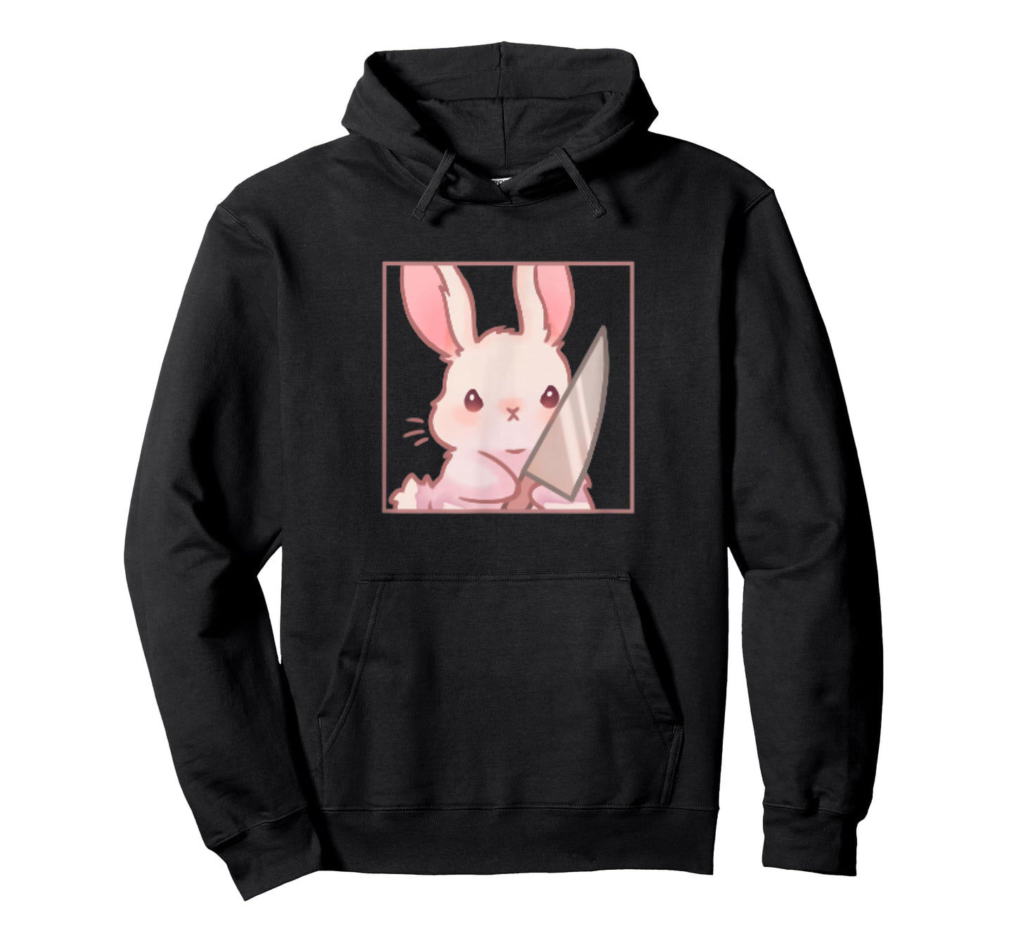 Cute Kawaii Cartoon Coquette Emote Angry Rabbit Bunny Knife T-Shirt