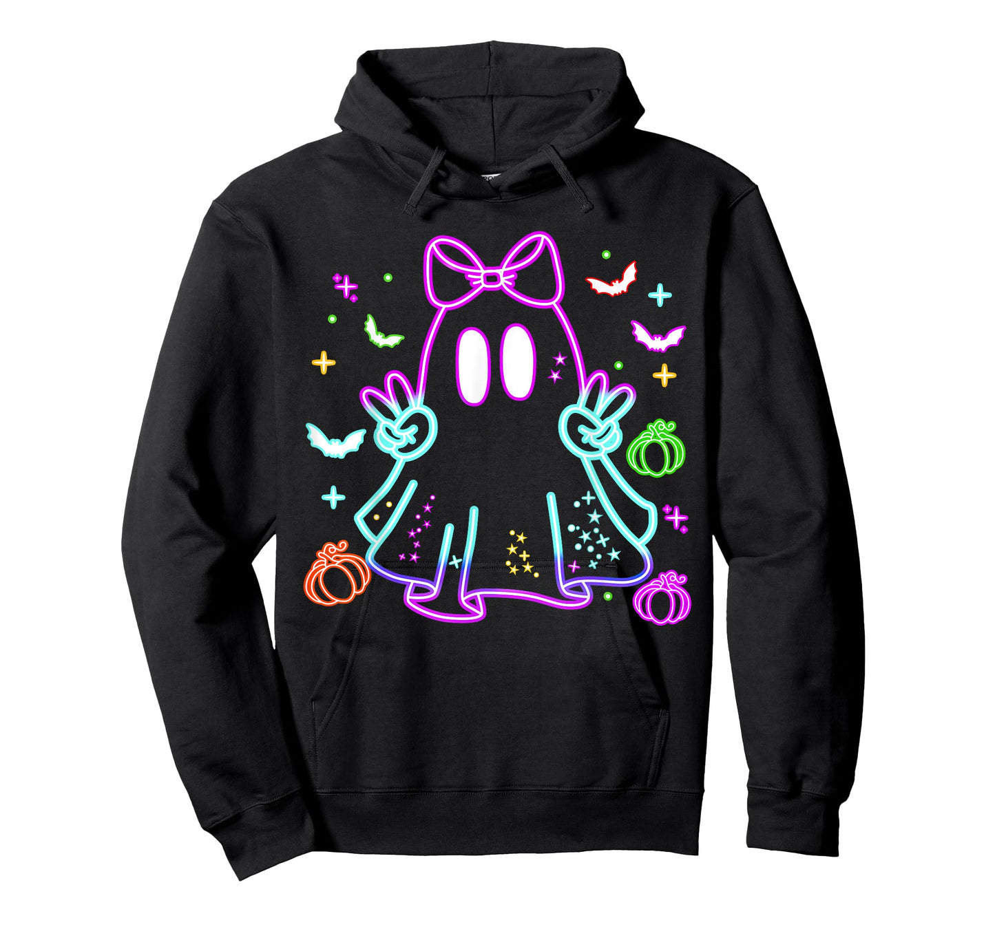 Boo Ghost Spooky Season Girls Kids Glow In Halloween Night T-Shirt