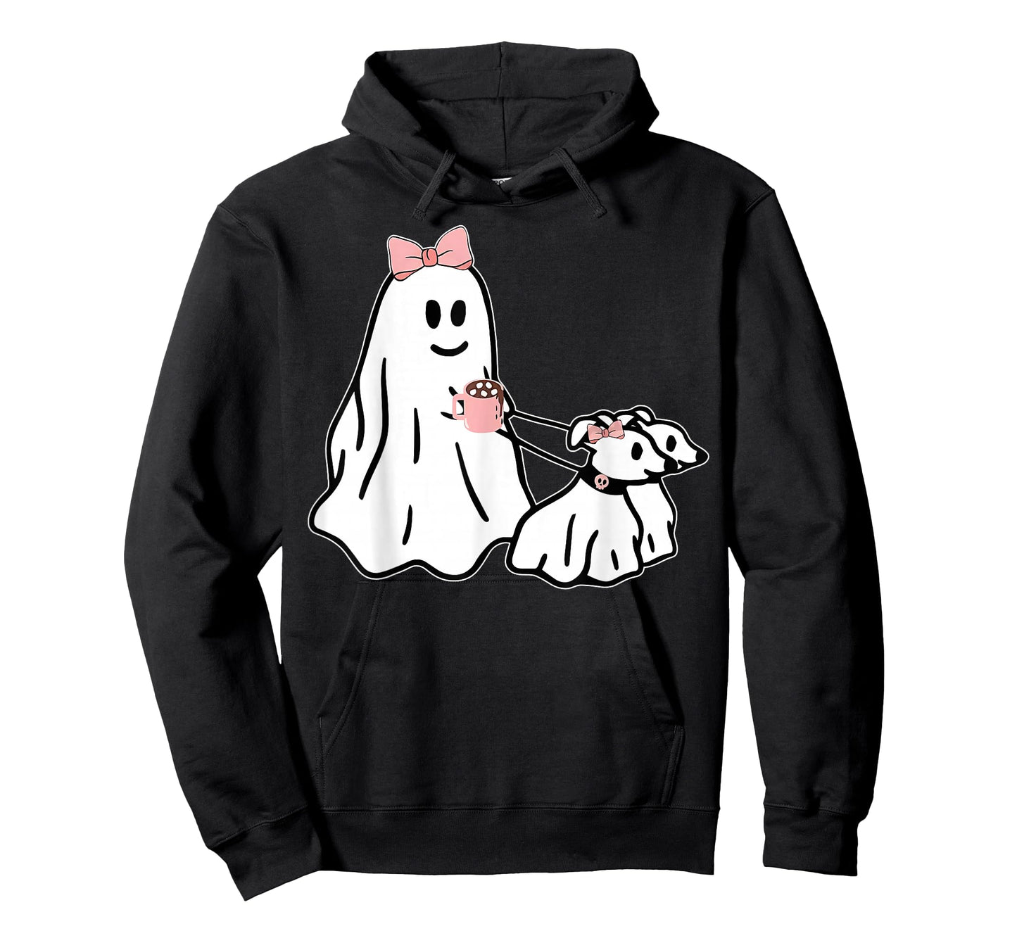 Funny Ghost Walking Dog Spooky Season Halloween Coquette T-Shirt