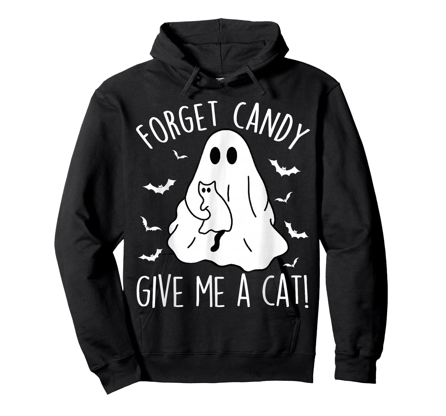 Boo Ghost Black Cat Forget Candy Give Me Cat Halloween T-Shirt