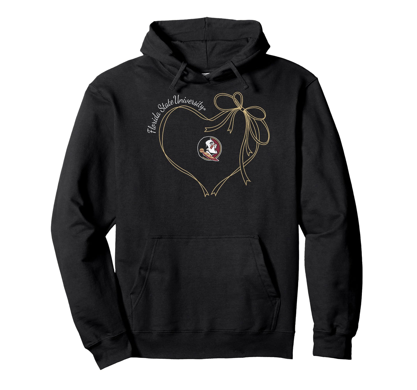 Florida State Seminoles Bow Heart Black Officially Licensed T-Shirt