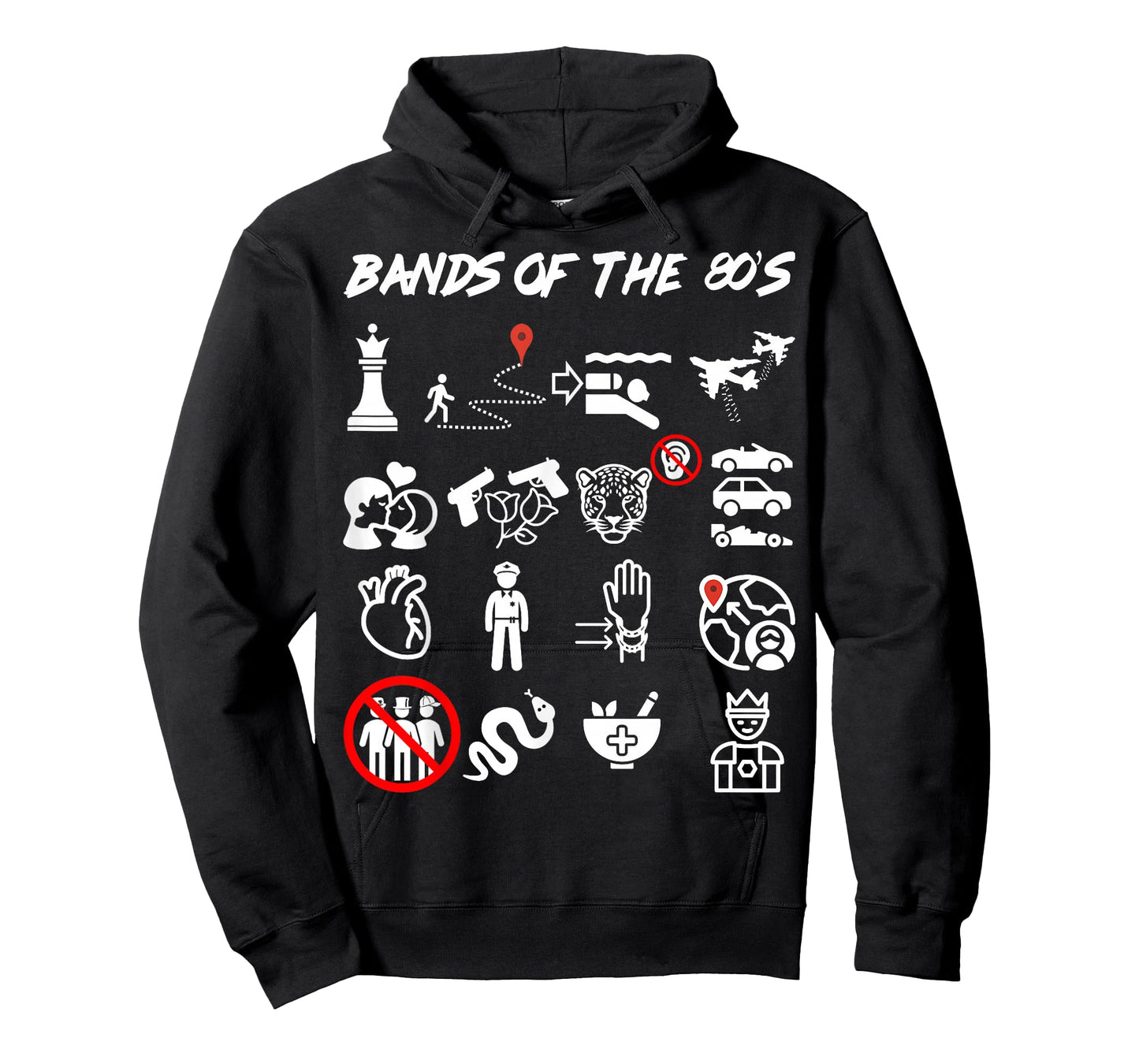 Funny Nerdy Iconic Pop Rock Bands of The 80s White T-Shirt