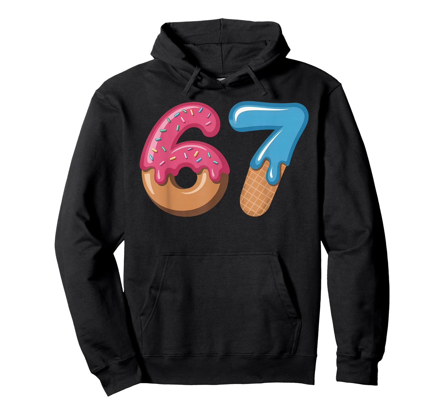 Six Seven Ice Cream Drip Cool Meme 67 Funny Number T-Shirt