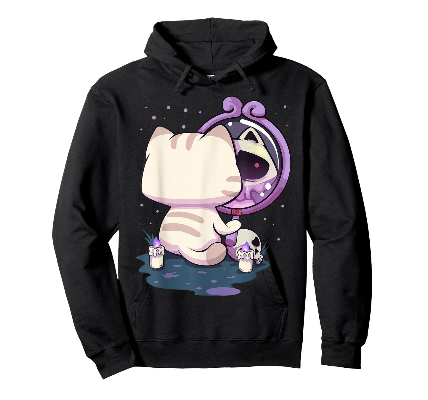 Pastel Goth Kawaii Sad Cat With Mirror T-Shirt