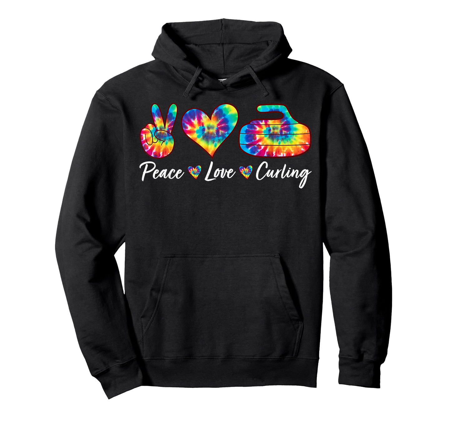 Tie Dye Peace Love Curling Sports Team Game Player T-Shirt