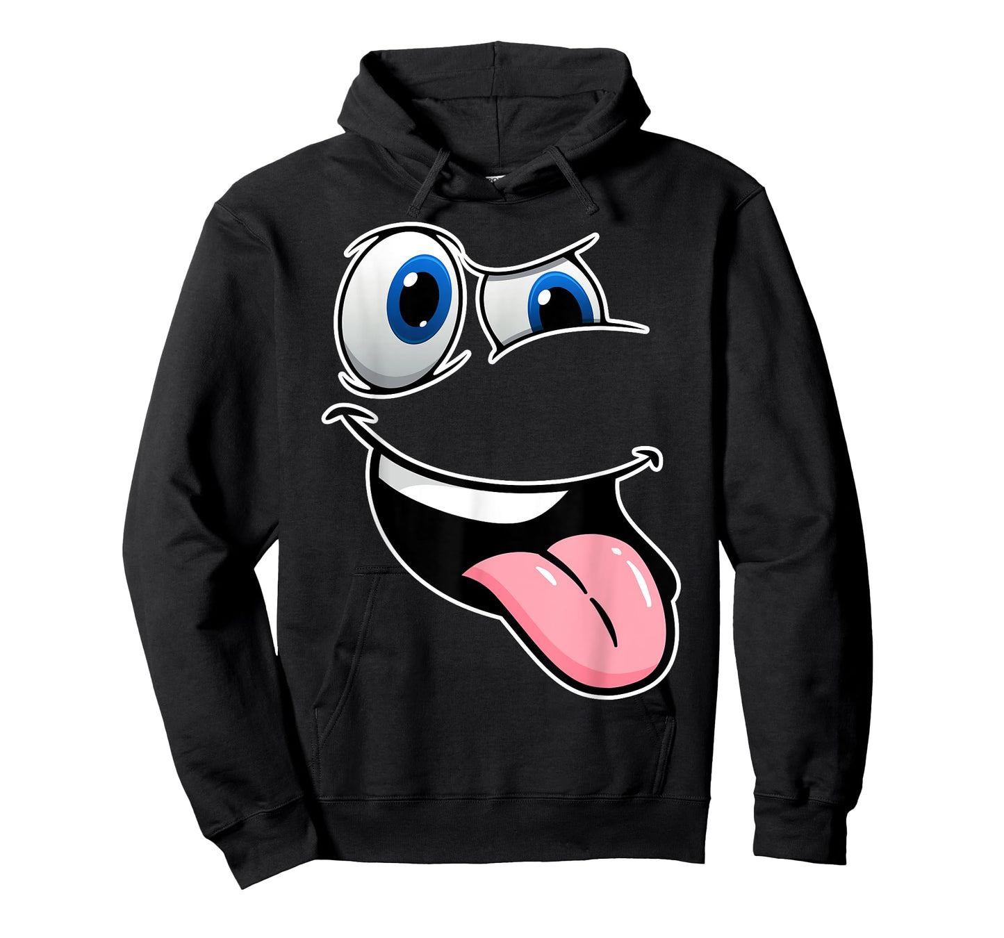 Funny Crazy Eyes & Tongue Out Hilarious Cartoon Face Tee T-Shirt