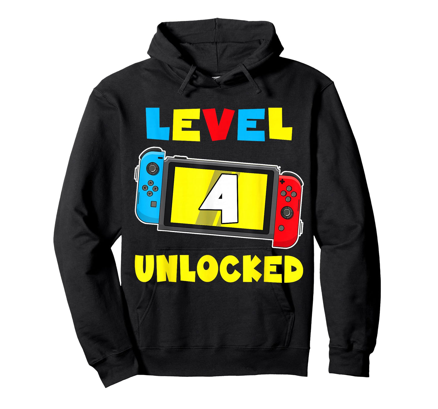 Level 4 Unlocked 4th Birthday Shirt Video Game 4 Year Old T-Shirt