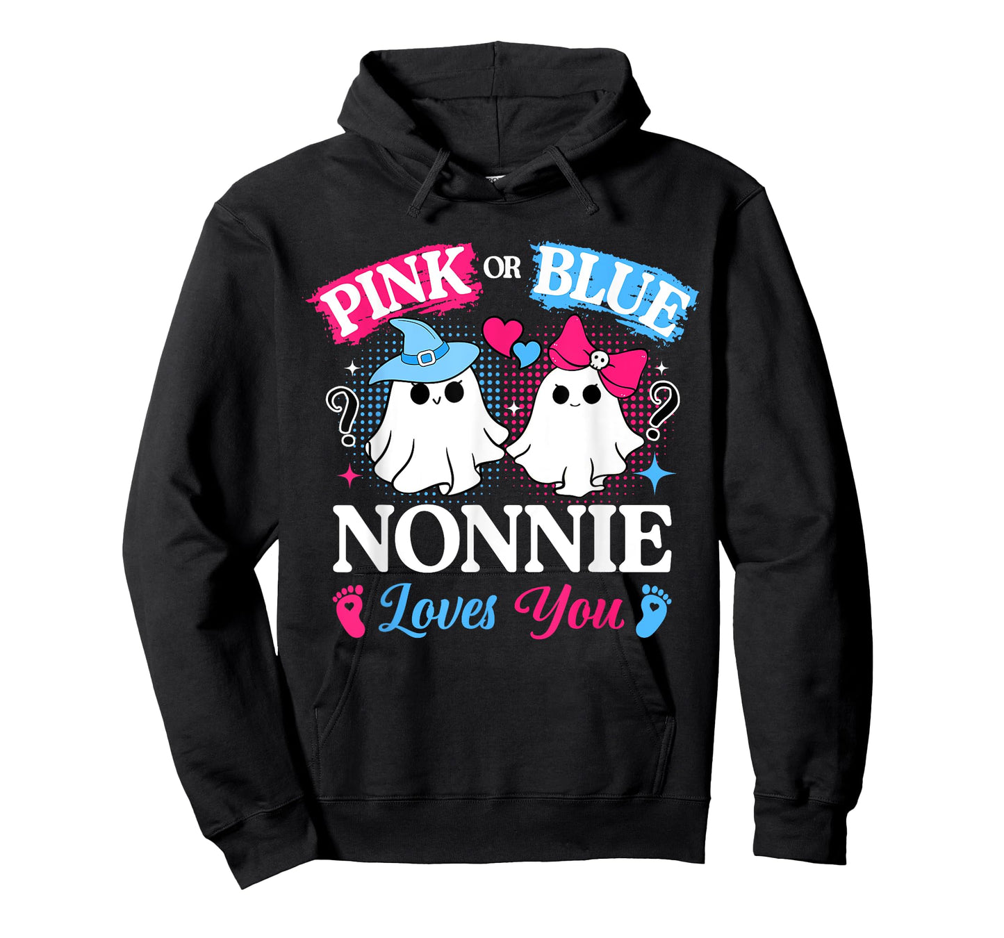 Pink or Blue Nonnie Loves You Gender Reveal Halloween T-Shirt