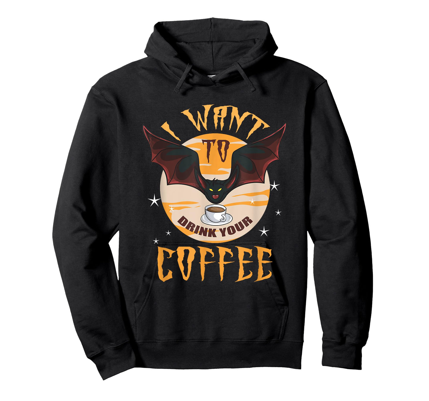 Halloween I Want To Drink Your Coffee Bat Funny T-Shirt