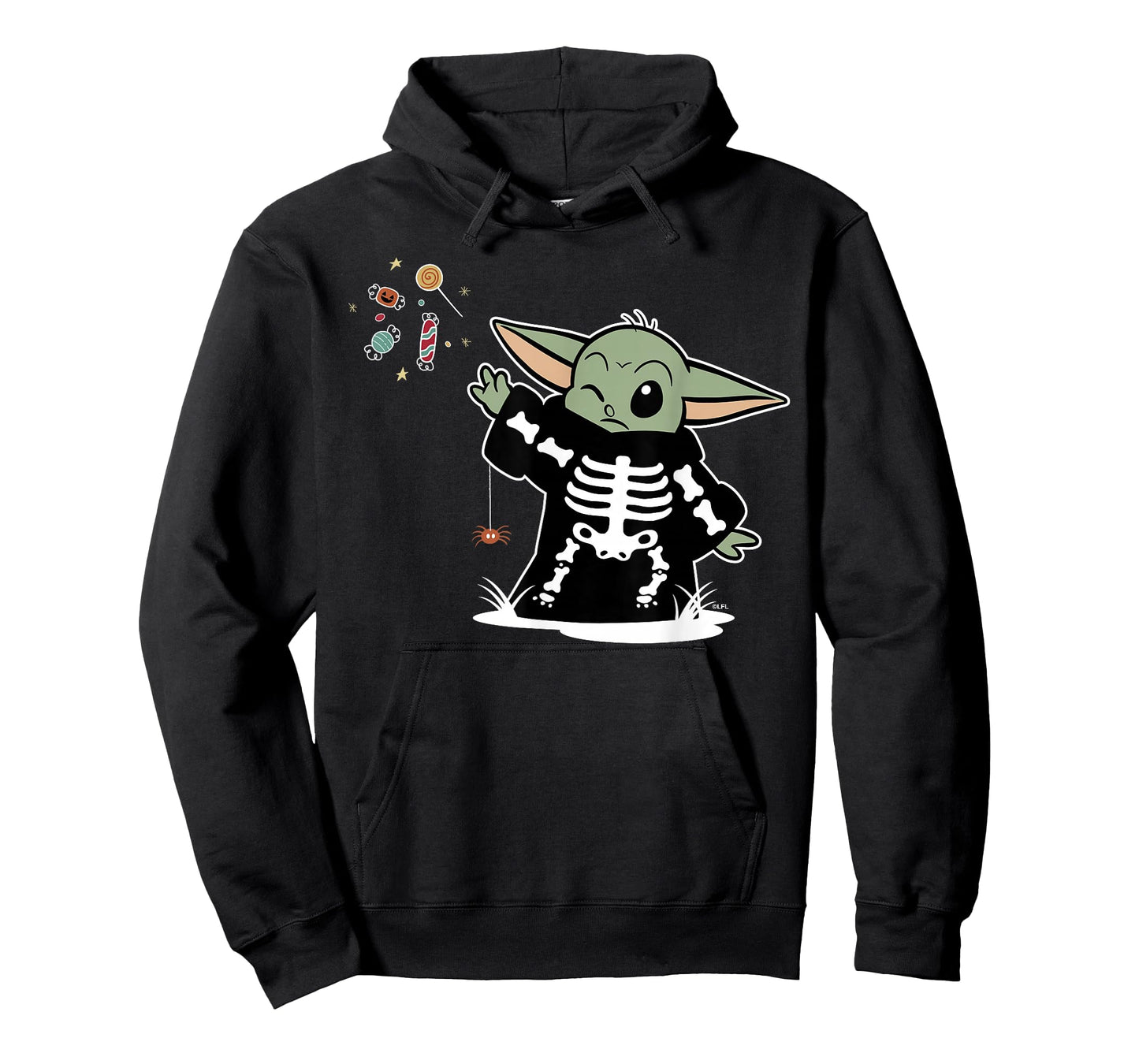 Star Wars Grogu Halloween Skeleton Costume Force Float Candy T-Shirt