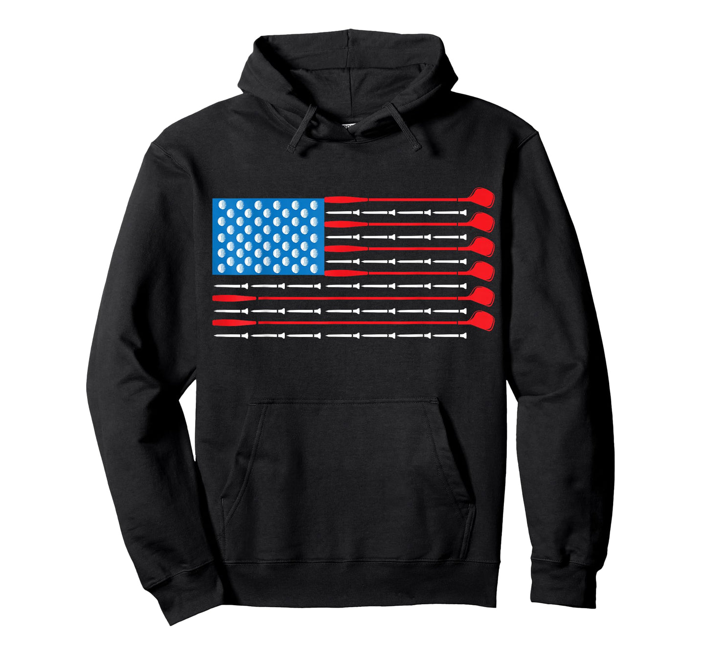 Patriotic Golf Shirt - USA Flag Golf Clubs & Golf Balls Tee T-Shirt