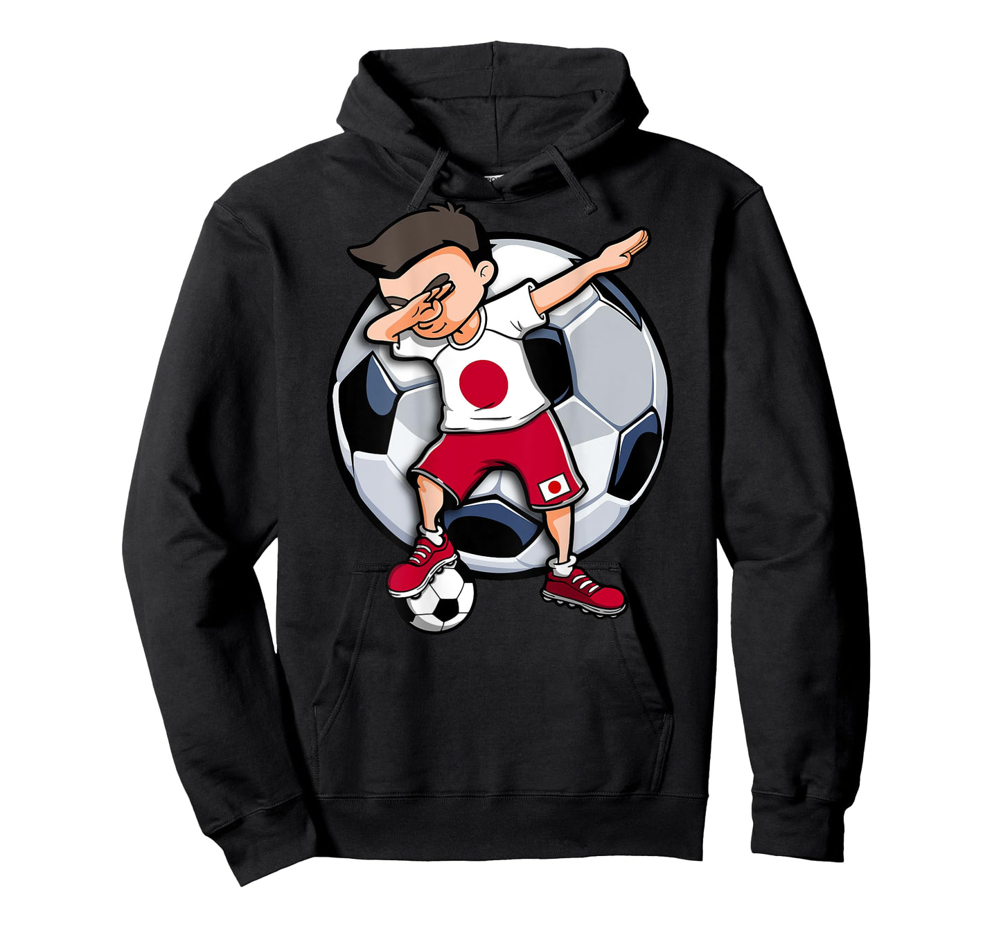 Dabbing Soccer Boy Japan Football Fans Jersey Japanese Flag T-Shirt