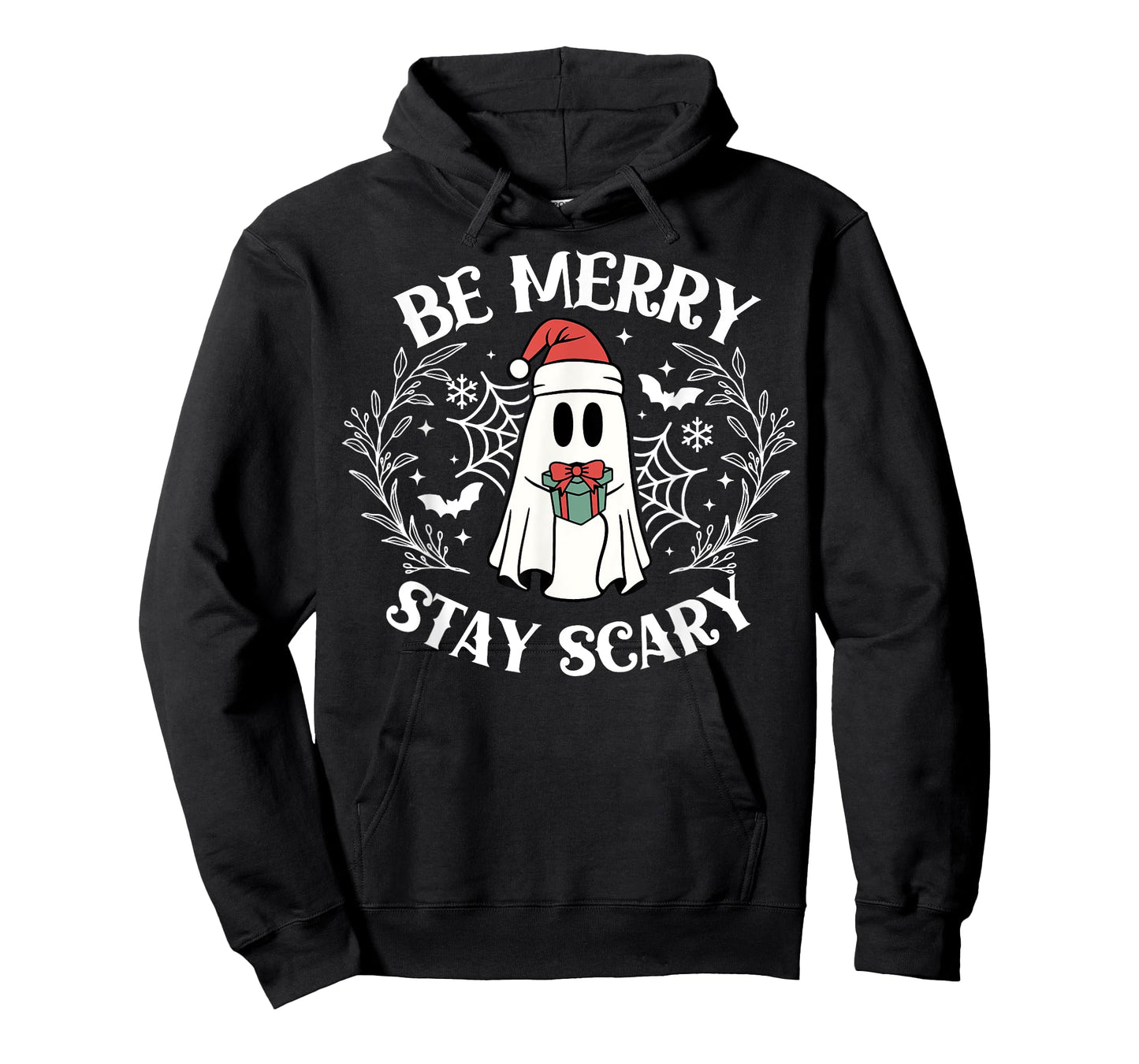 Be Merry Stay Scary Ghost Funny Halloween Christmas T-Shirt