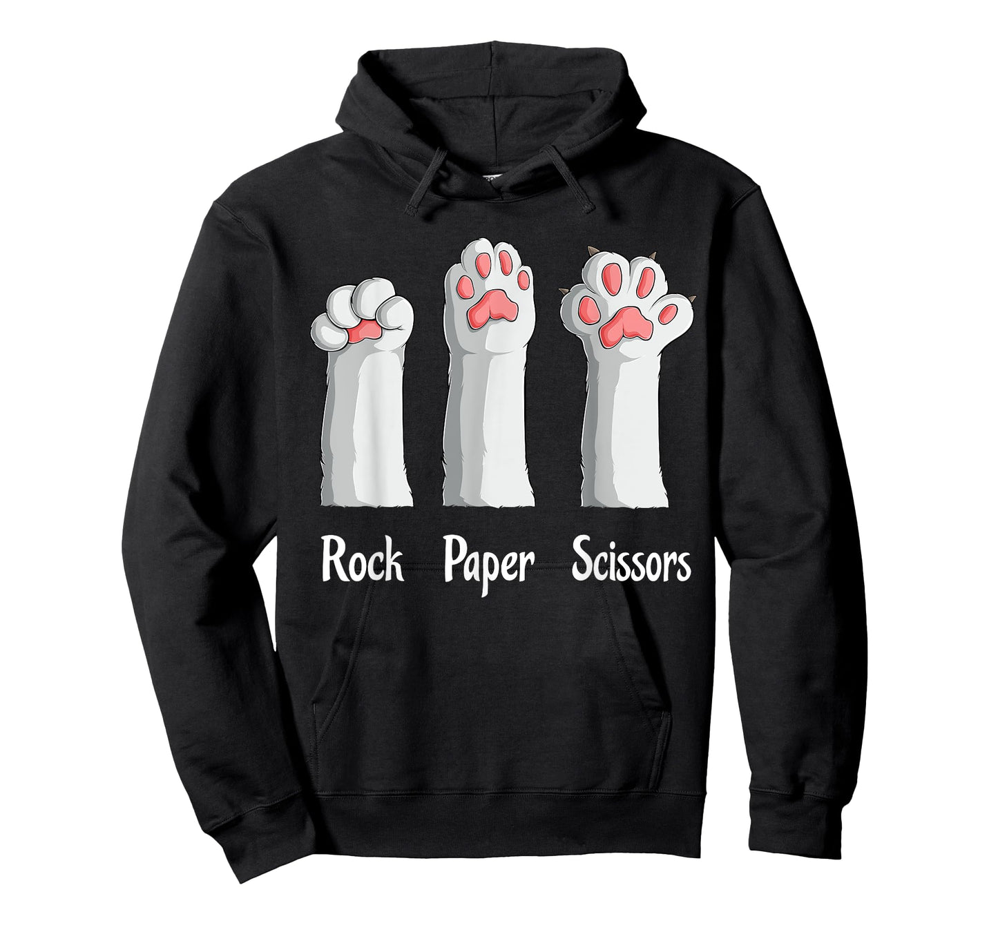 Funny Cat Rock Paper Scissors Hand Game Cute Paw Kitten Kids T-Shirt