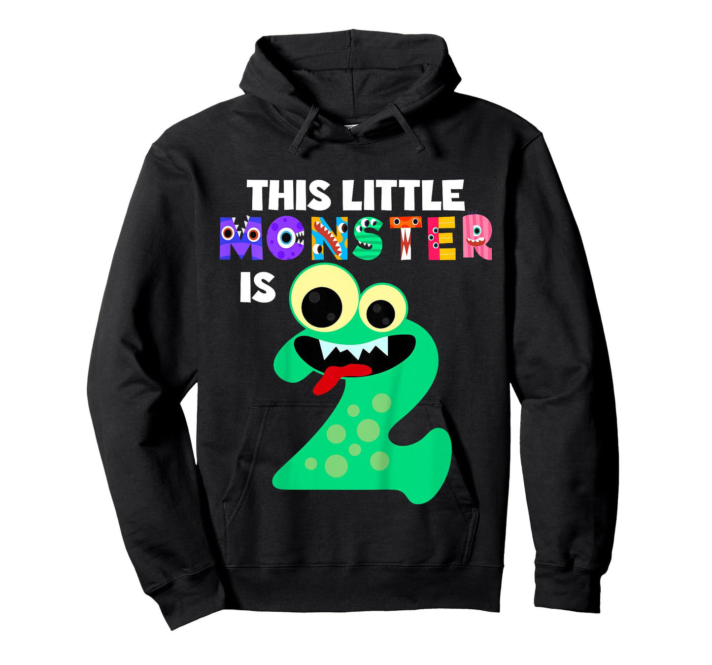 Kids This Little Monster is 2 Two Years 2nd Birthday Party Aliens T-Shirt