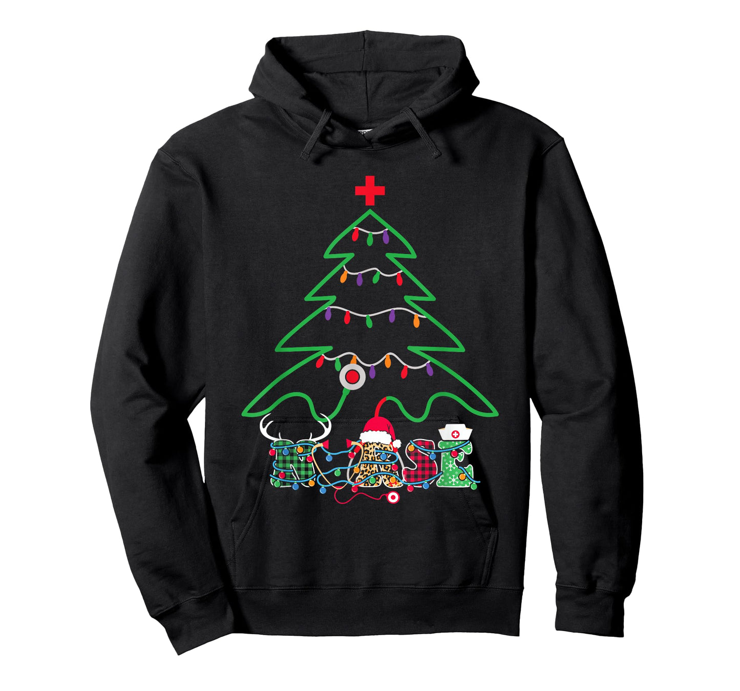 Stethoscope Christmas Tree Nurse Christmas Scrub Top Xmas T-Shirt