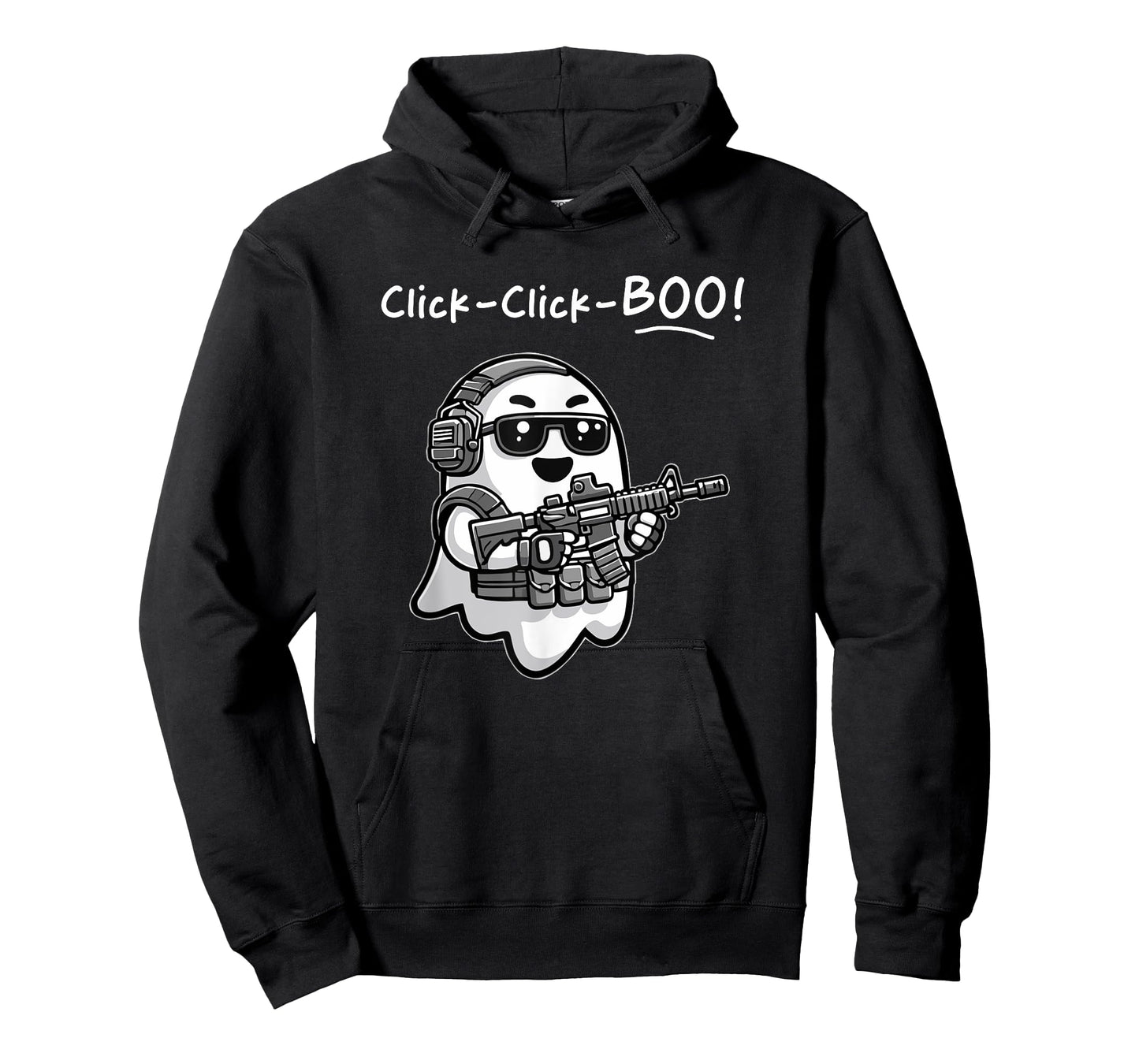 Funny Tactical Ghost Click Click Boo Halloween Veteran Party T-Shirt
