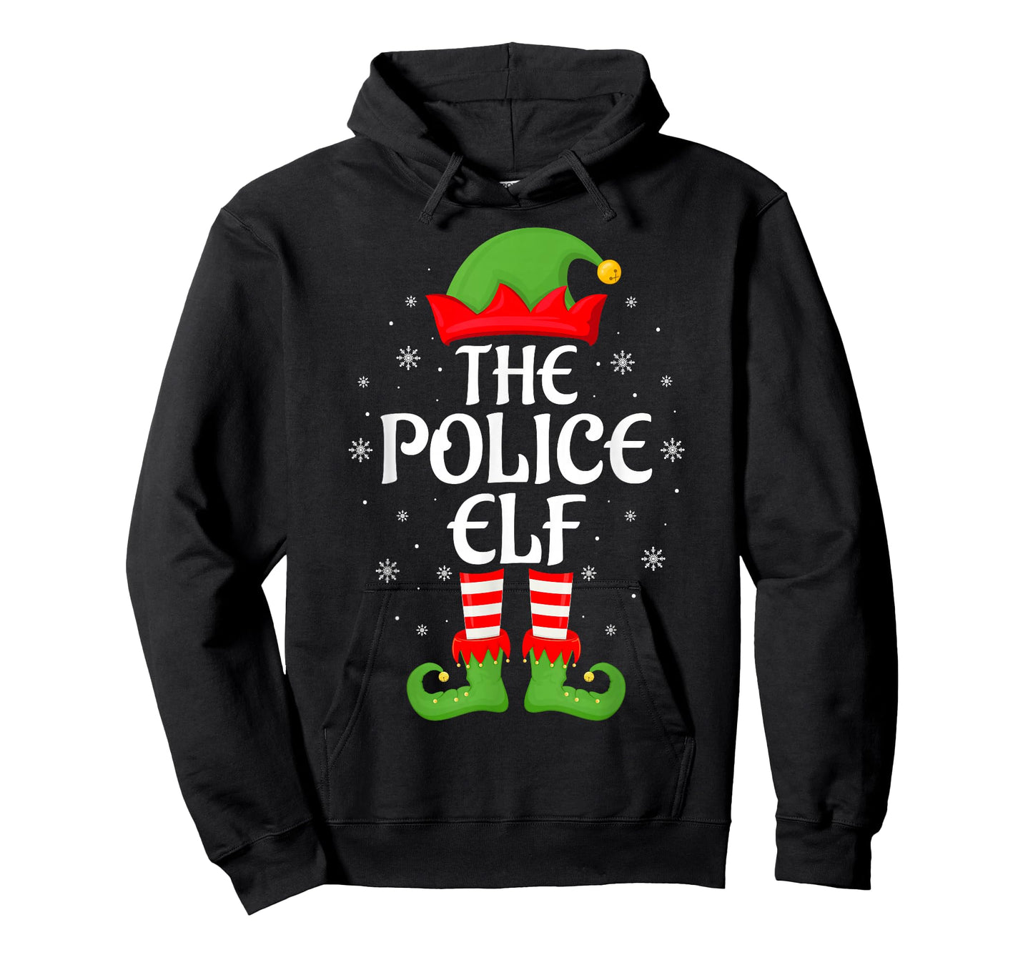 Police Elf Xmas Family Matching Elf Squad Christmas T-Shirt