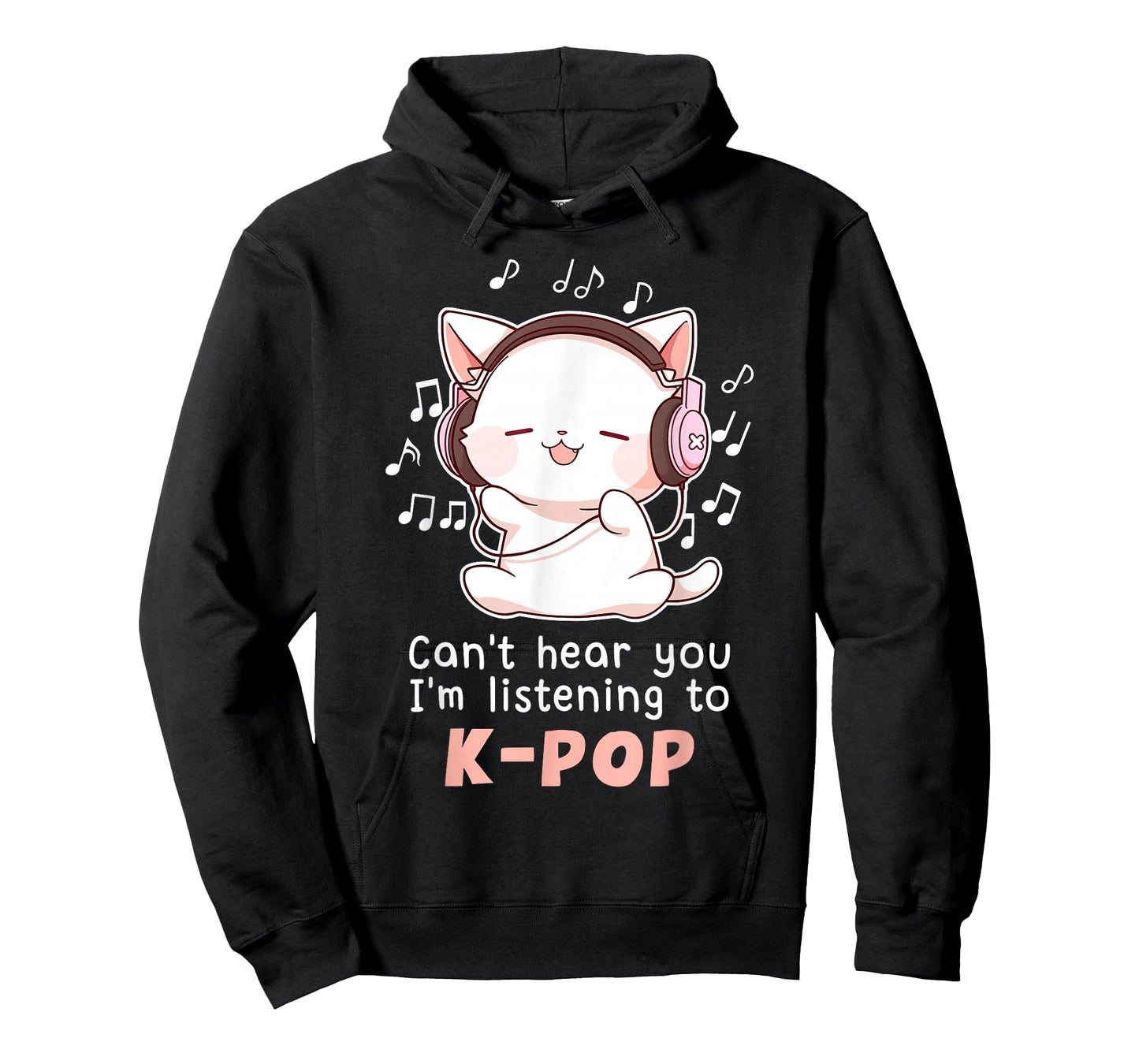 Funny Cute Cat Lover Can't Hear You I'm Listening to K pop T-Shirt