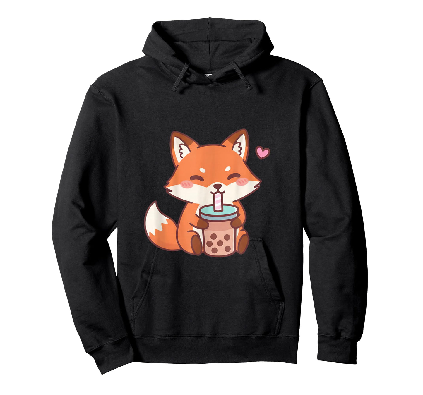 Cute Fox Kawaii Anime Drinking Bubble Tea Lover Girls T-Shirt