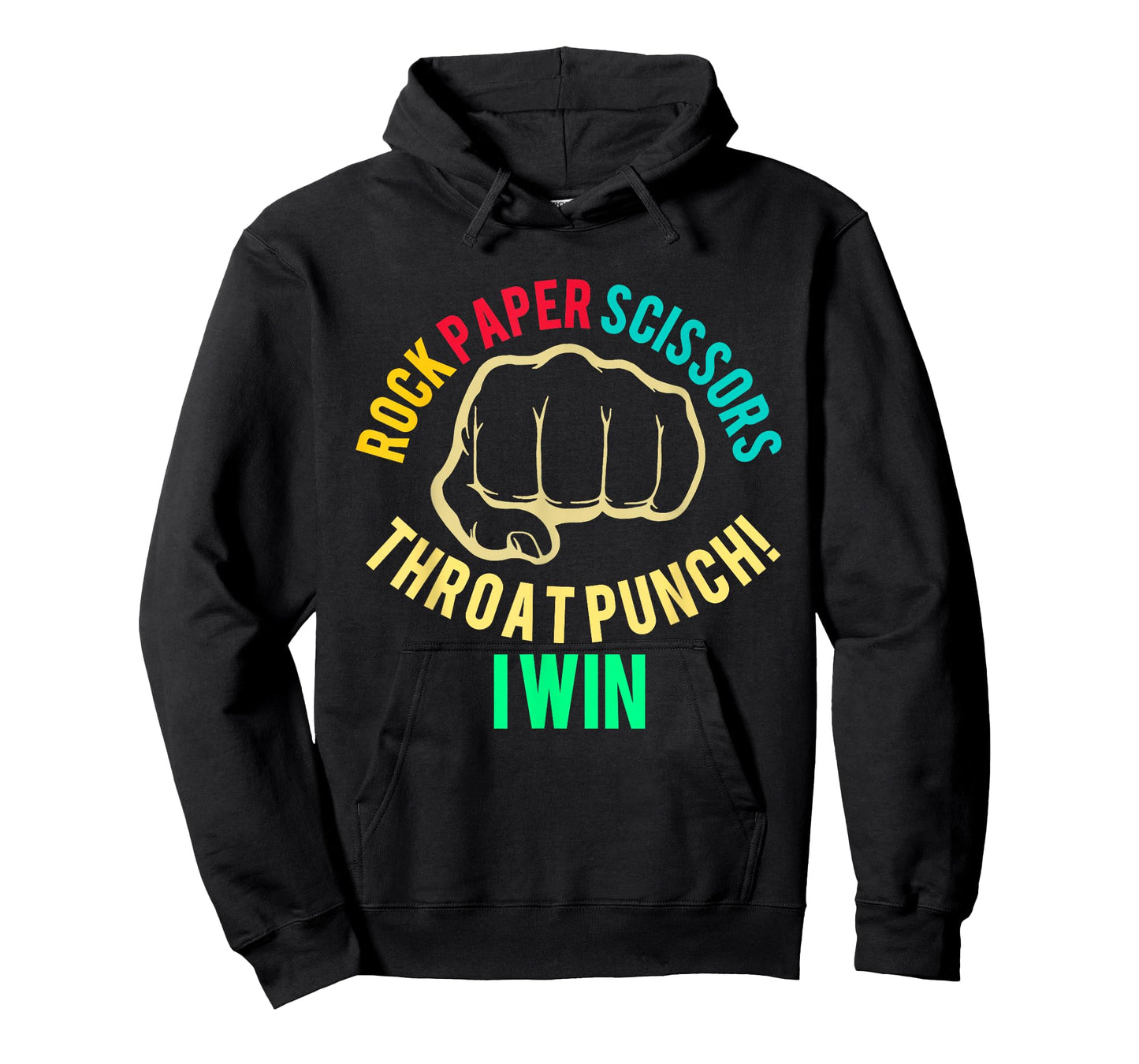 Rock Paper Scissors Throat Punch I Win Vintage Funny Saying T-Shirt