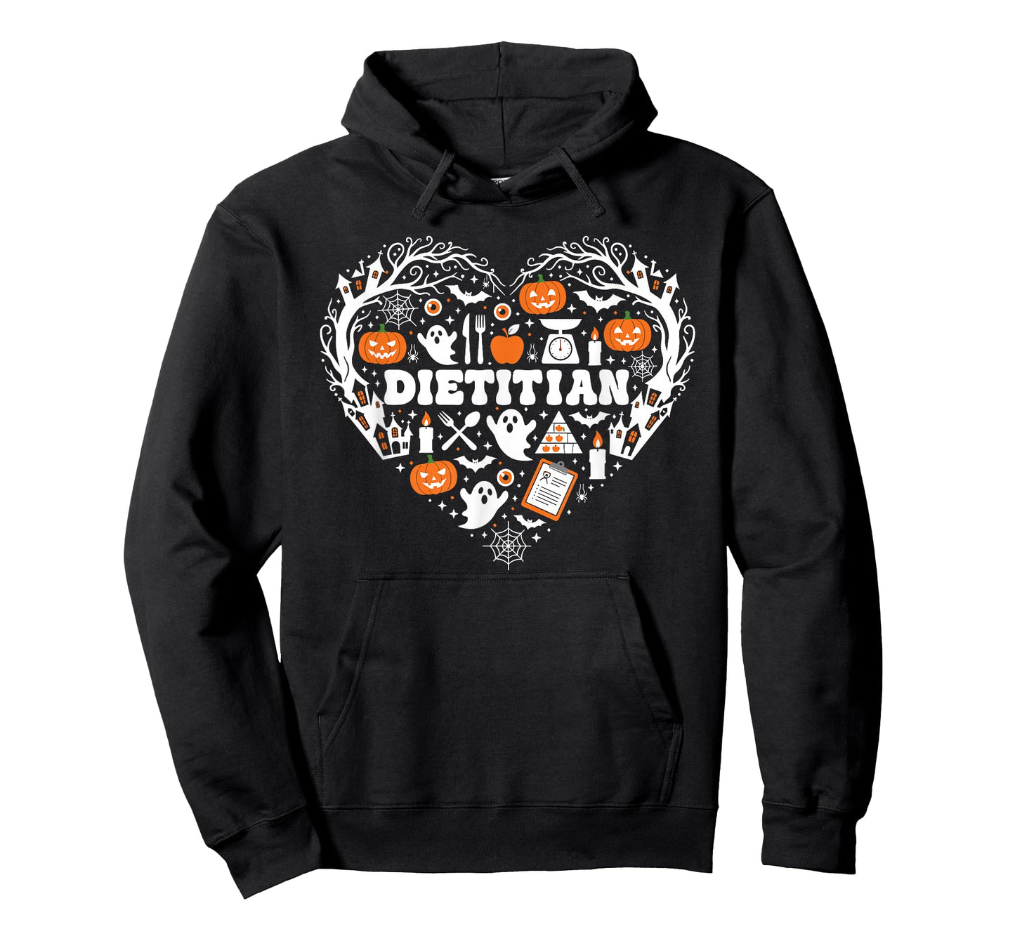 Dietitian Heart Pumpkin Ghost Halloween Kids Mens Womens T-Shirt