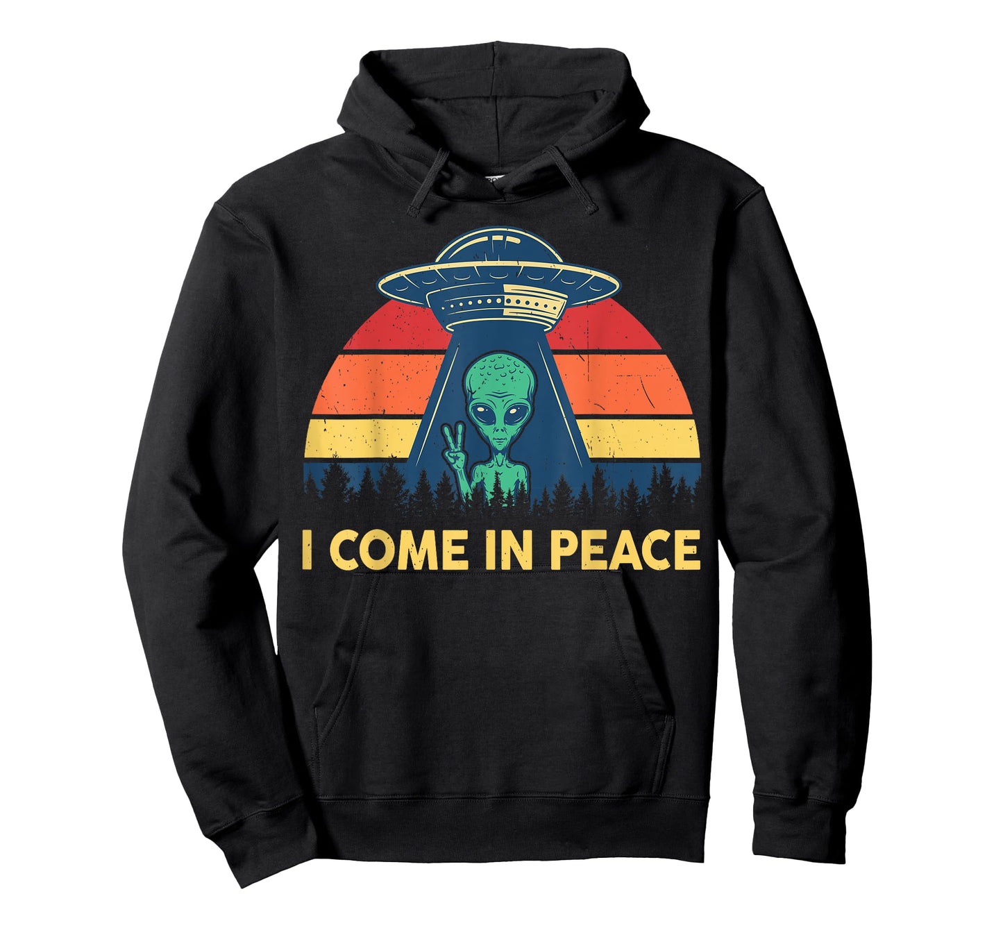 I Come In Peace Funny UFO Costume Kids Adults Cute Alien T-Shirt