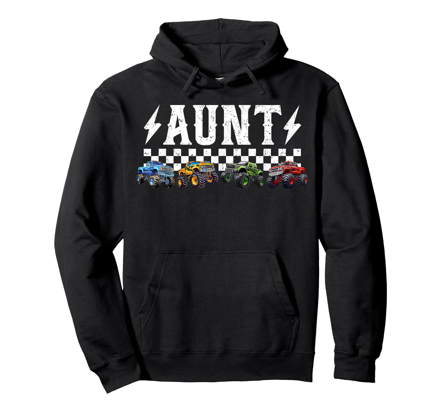 Aunt Retro Monster Truck Family Crew Birthday Matching T-Shirt