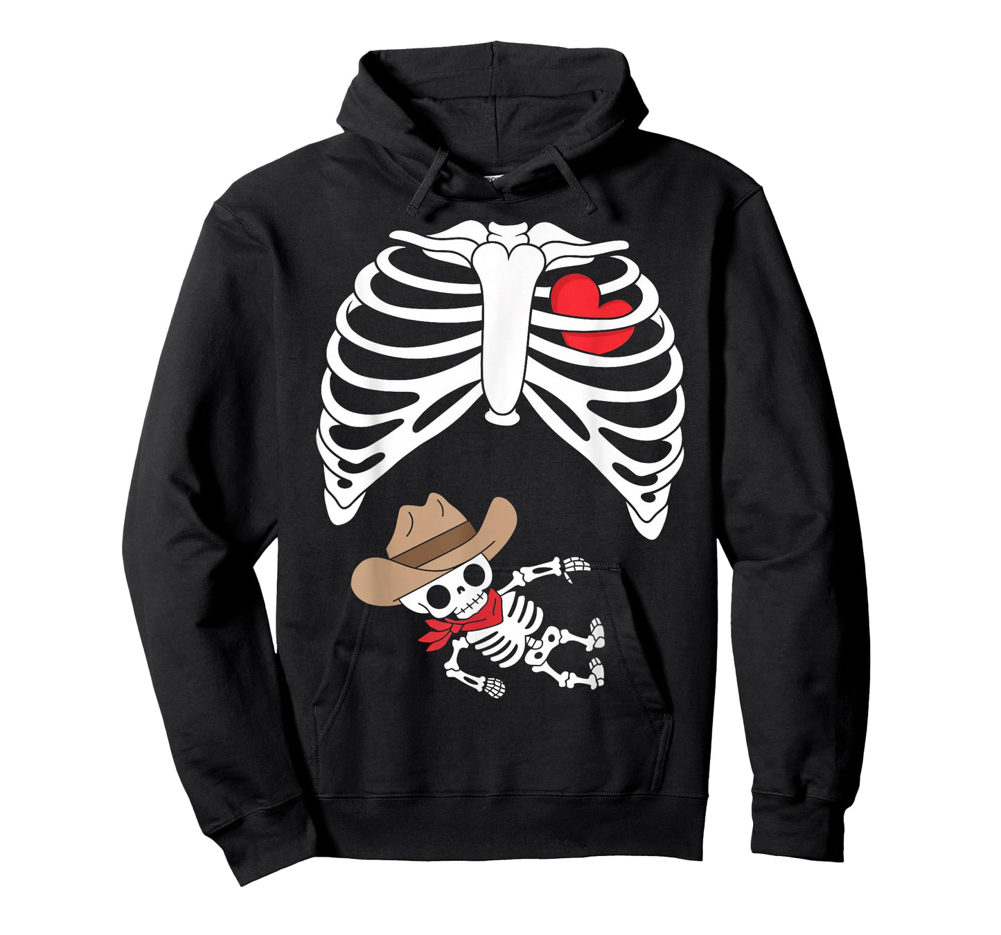Baby Pregnancy Halloween Skeleton Xray Cowboy Boy Pregnant T-Shirt