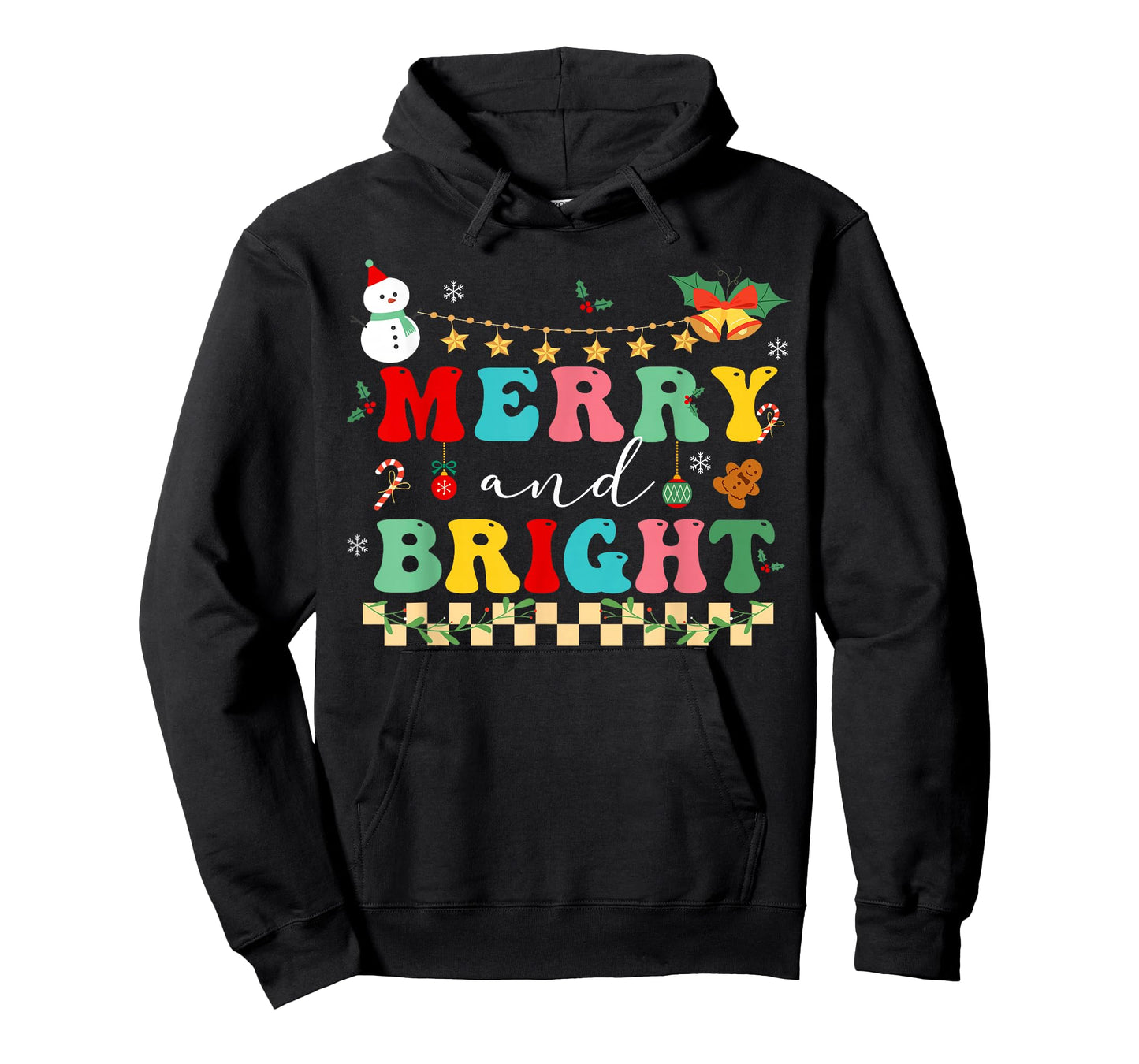 Retro cute Groovy Merry Christmas Bright Family Pajamas T-Shirt