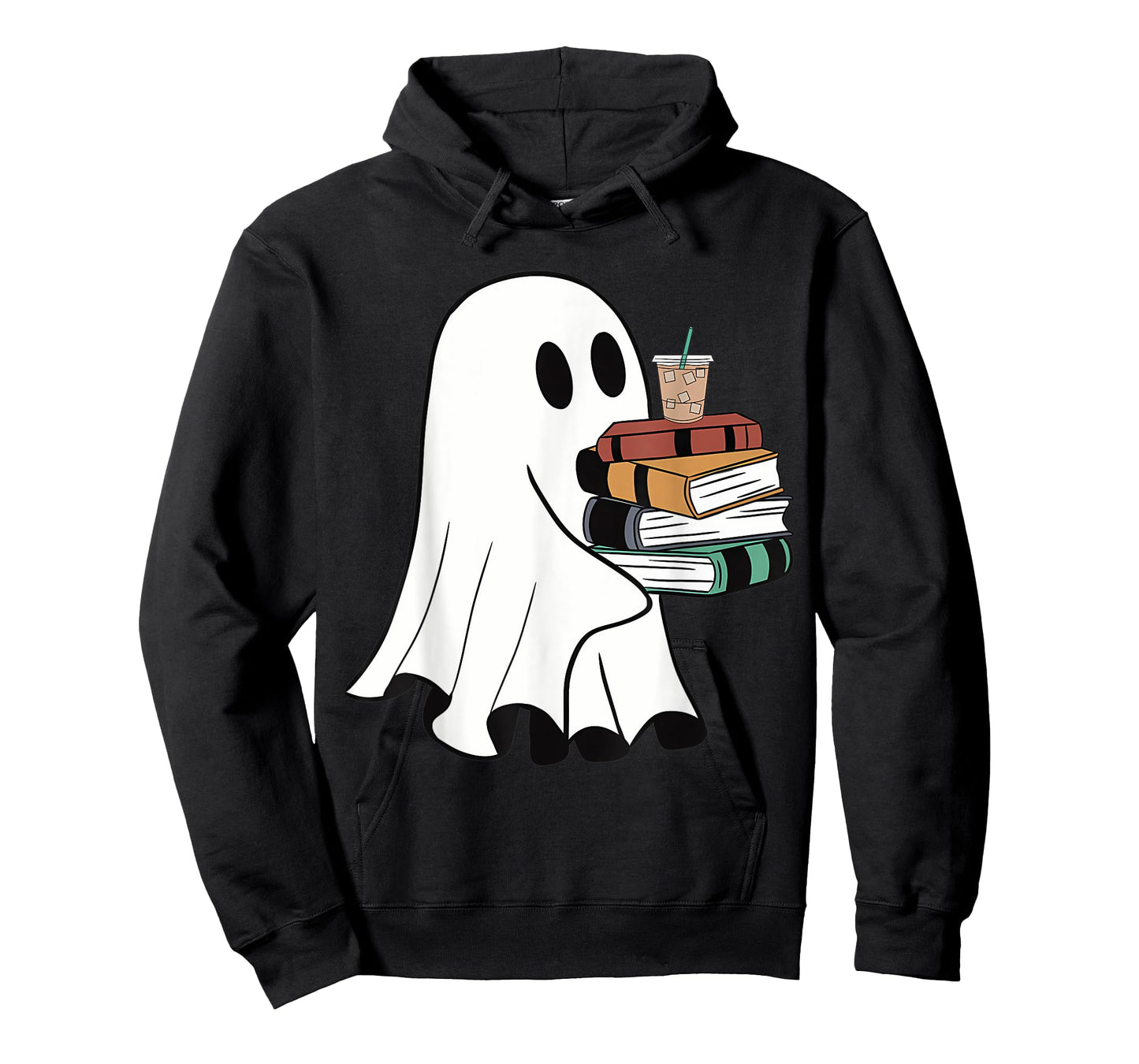 Ghost With Books Coffee Halloween For Book Lover T-Shirt