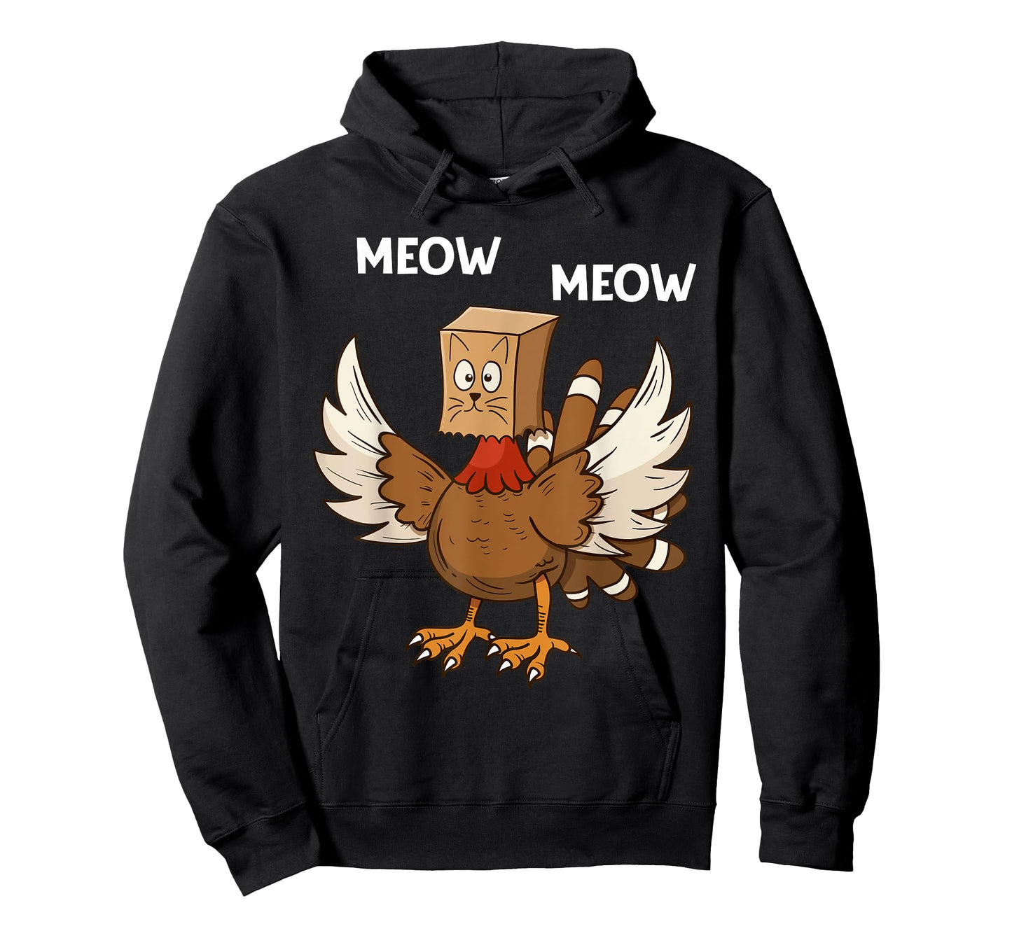 Thanksgiving Cat Funny Fake Cat Meow Thanksgiving Turkey T-Shirt for Men Women Girls Kids