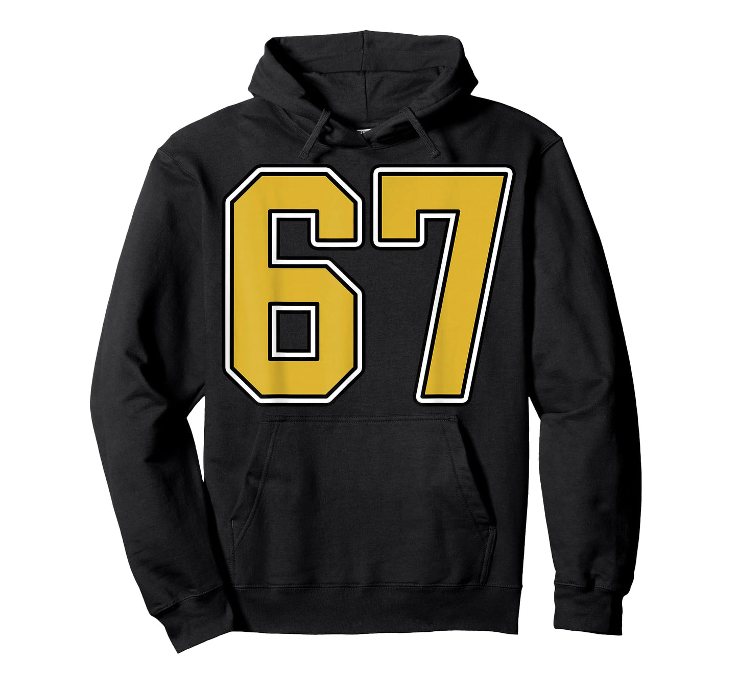 Old Gold Black White Sports Number 67 Jersey Uniform Player T-Shirt