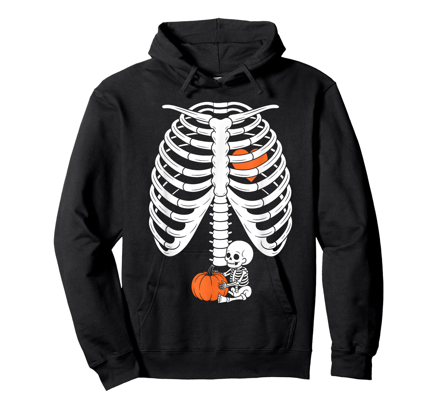 Maternity Pumpkin Skeleton Baby Halloween Costume Pregnancy T-Shirt