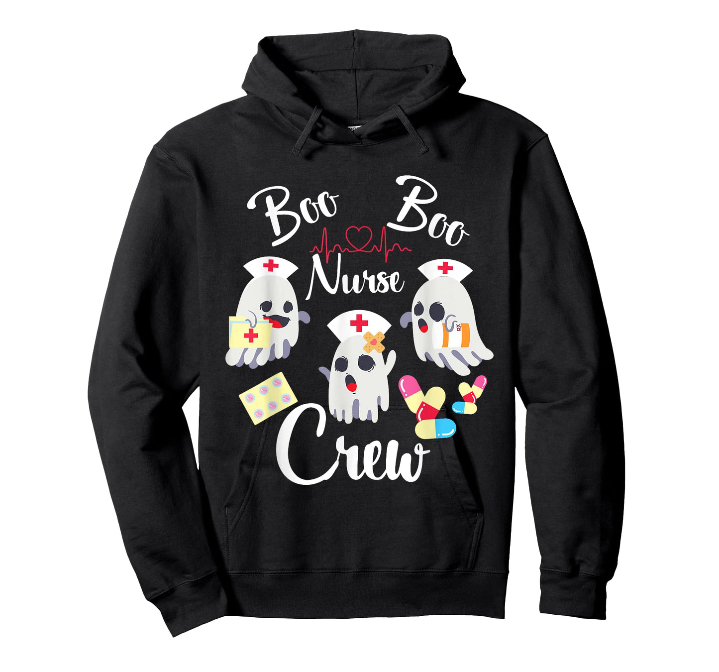 Boo Boo Crew Nurse Ghost Costume Funny Halloween Gift T-Shirt