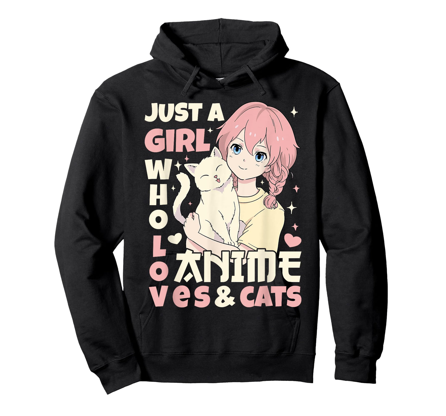 Just A Girl Who Loves Anime & Cats Teen Anime Girl Cat Lover T-Shirt