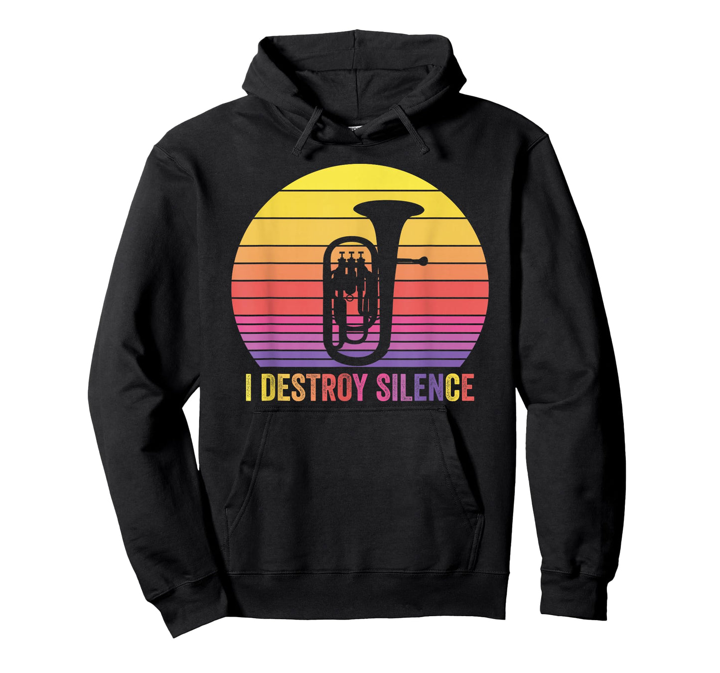 Baritone Retro Vintage I DESTROY SILENCE Funny Euphonium T-Shirt