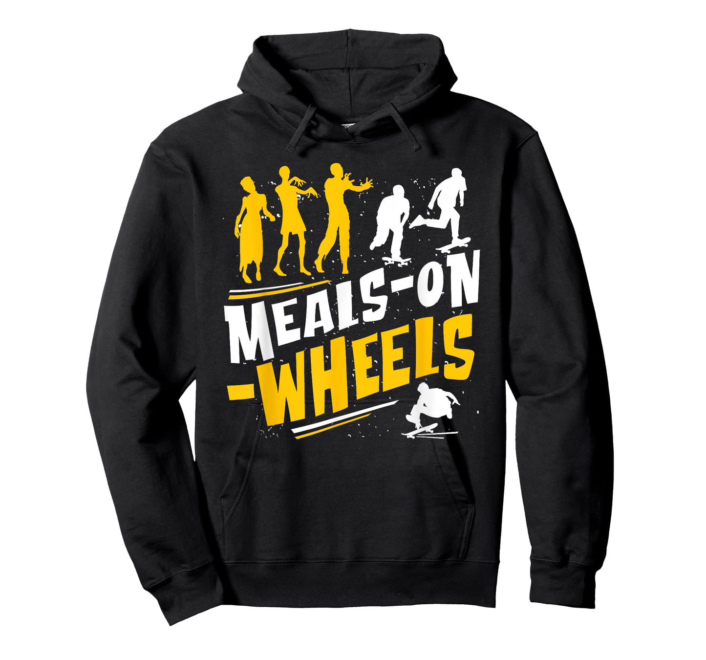 Meals-on-Wheels Funny zombie and Skateboarder Graphic T-Shirt