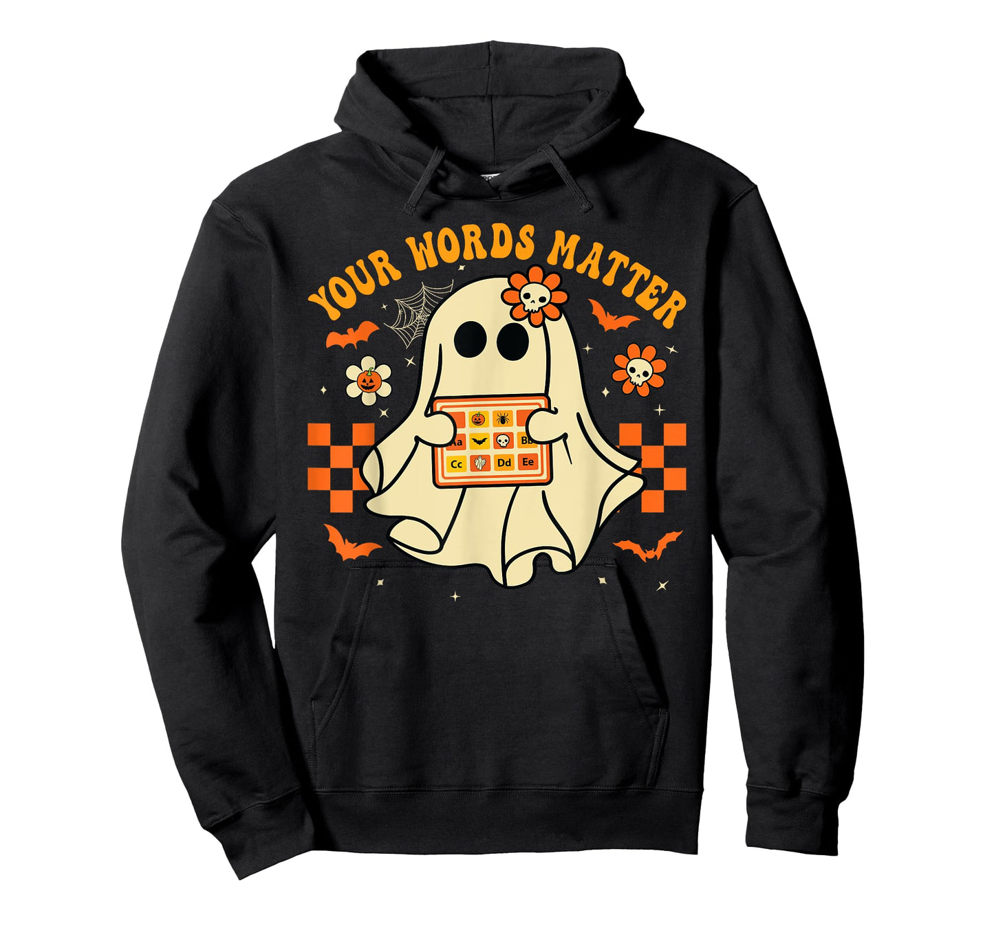 Your Words Matter SLP Speech Therapist Halloween Ghost T-Shirt