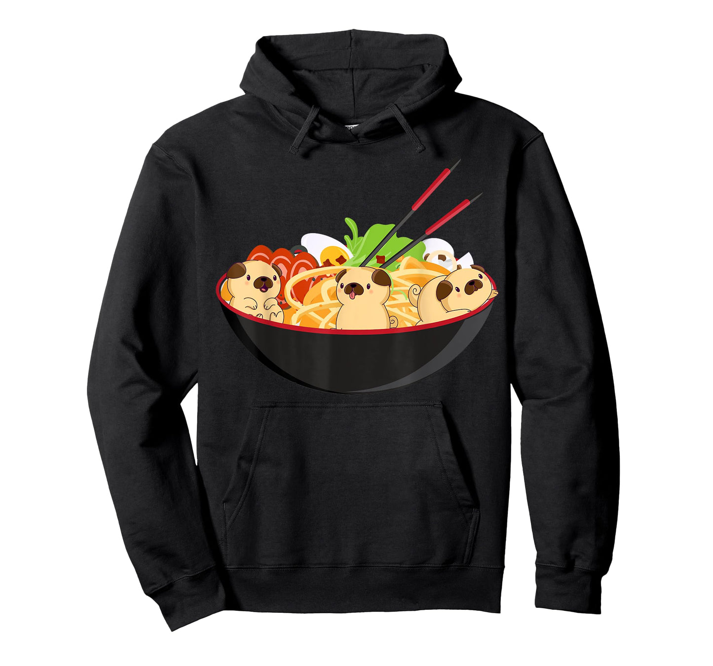 Cute Pug & Ramen Tee Kawaii Anime Pug Puppy Lover Gift T-Shirt